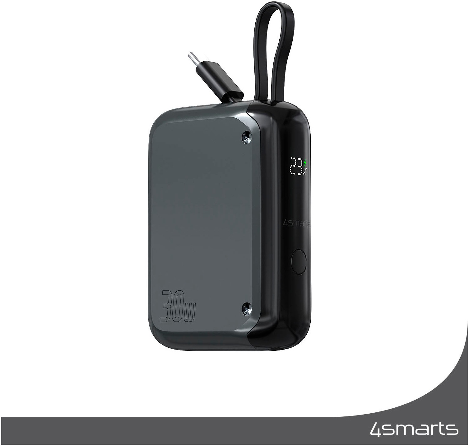 4smarts Powerbank »Power Bank Pocket 10.000mAh mit USB-C Kabel«, 4smarts Powerbank Pocket mit USB-C Kabel 10000mAh, spacegrau