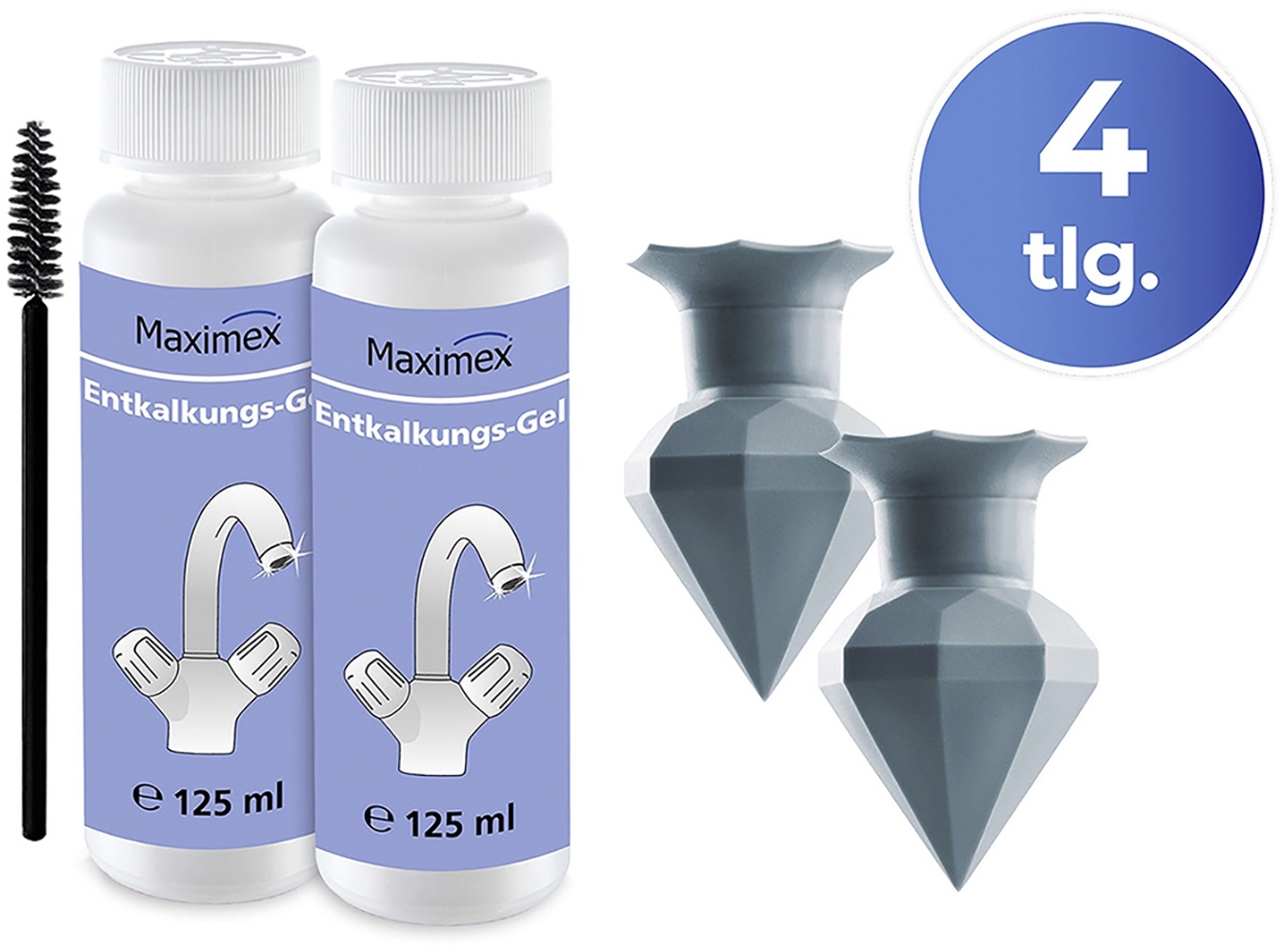 Maximex Reinigungs-Set "Entkalkungsgel und Diamond Clean Silikon-Entkalker", für Wasserhähne, Armaturen, Glaskeramikfeld