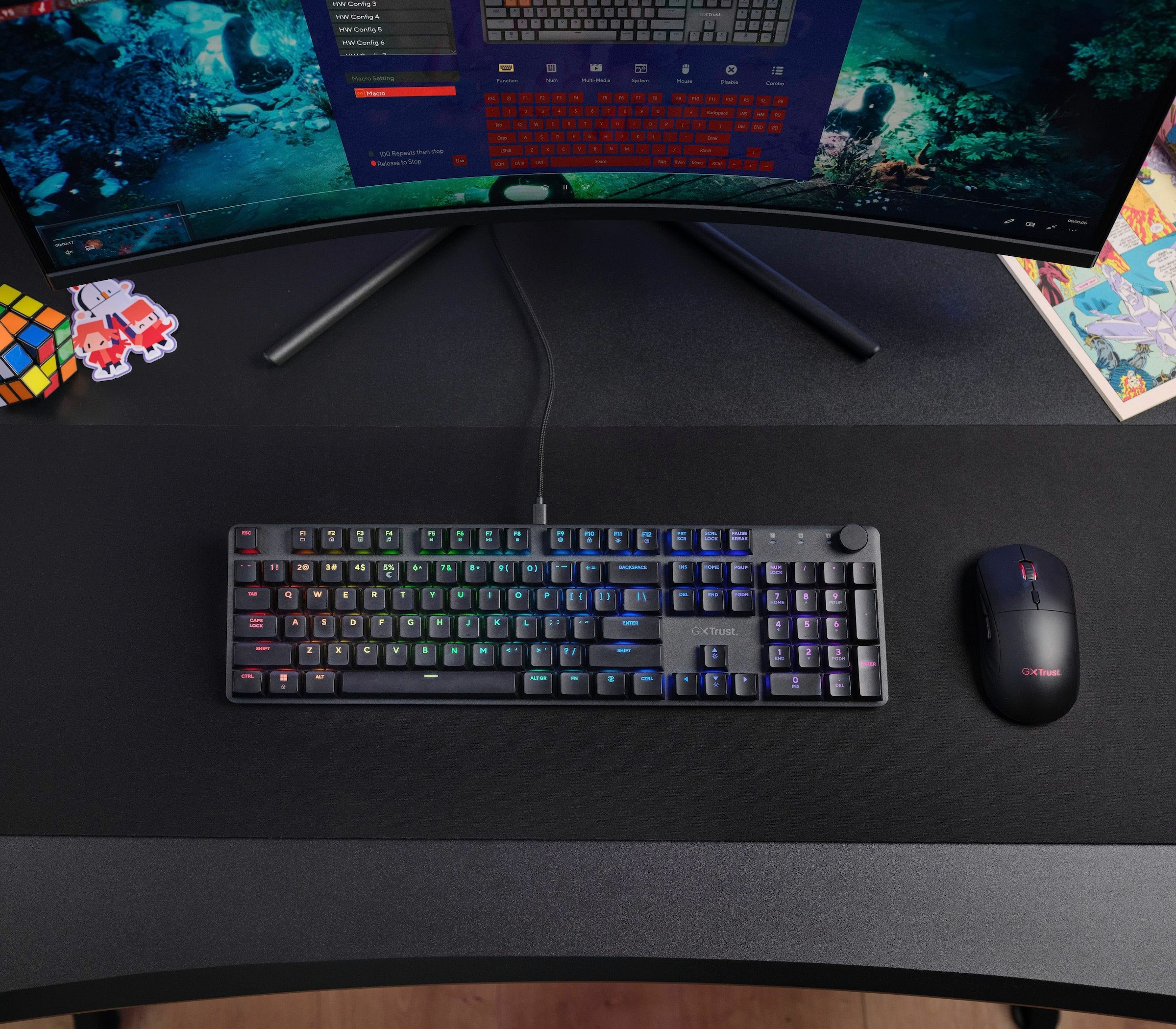 Trust Gaming-Tastatur »GXT 866 Torix«, (USB-Anschluss-Ziffernblock-Windows-Sperrtaste-Fn-Tasten)