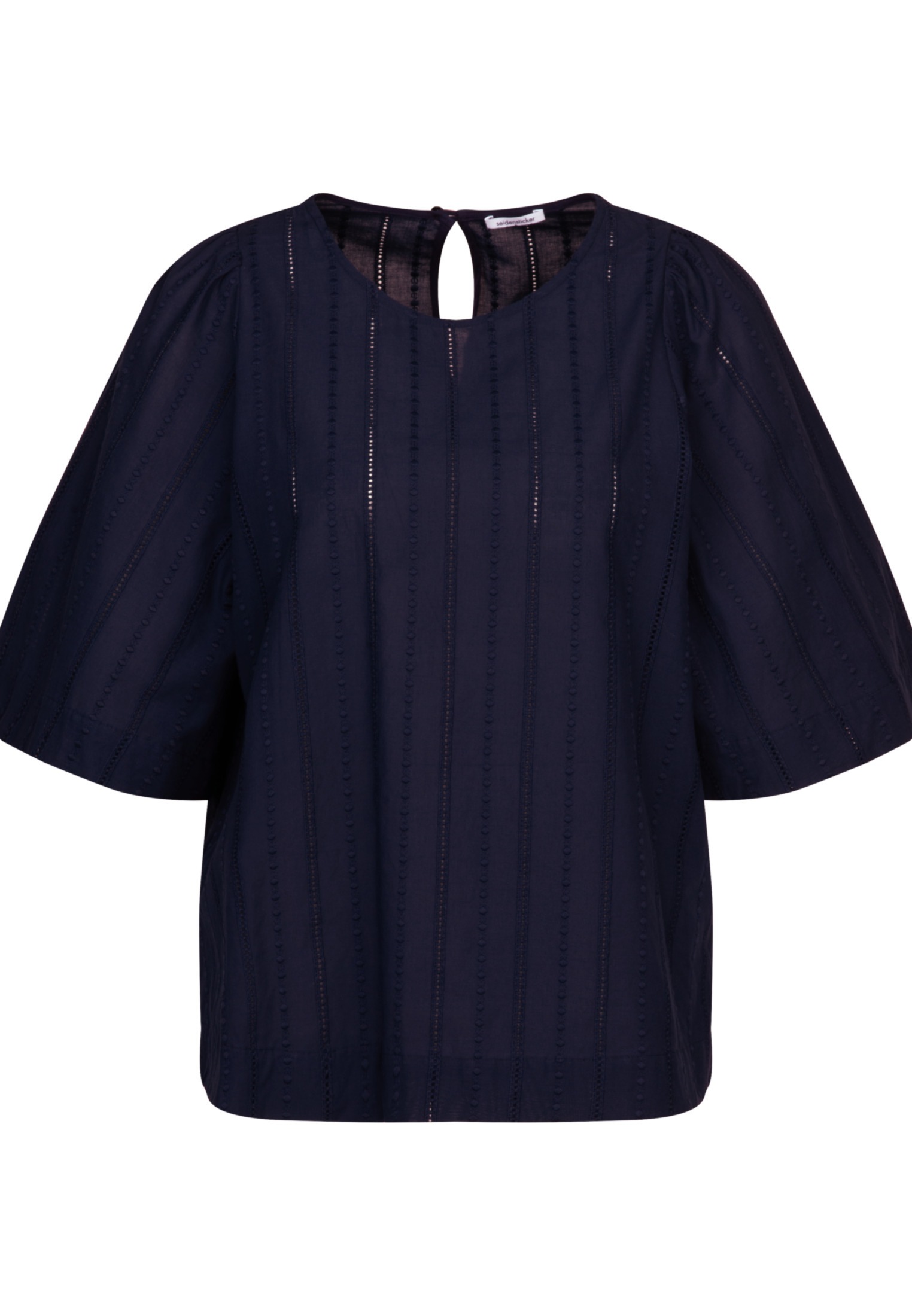 seidensticker Shirtbluse »Schwarze Rose«, Kurzarm Rundhals Streifen