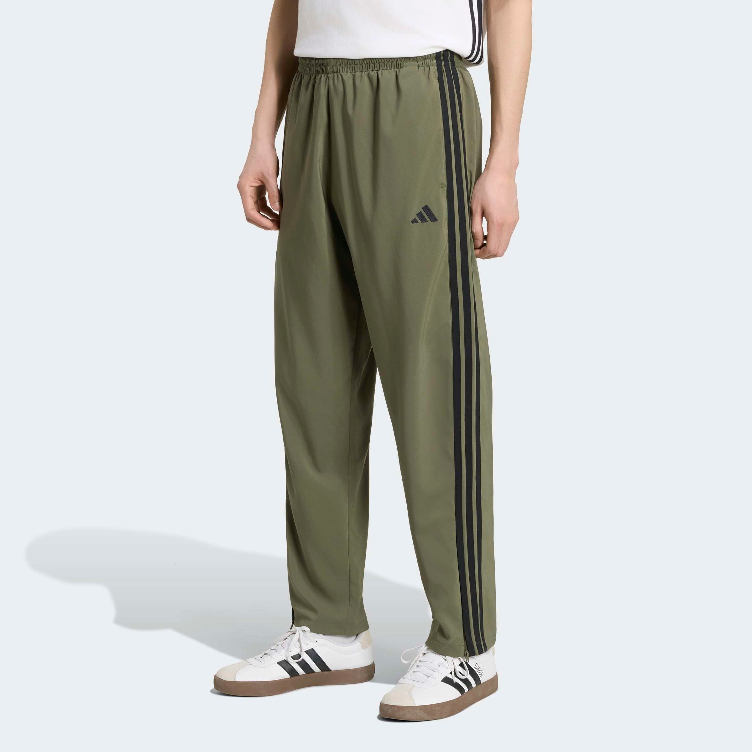 adidas Sportswear Sporthose "ESSENTIALS 3-STREIFEN STANFORD LITE WOVEN TAPERED OPEN HEM"