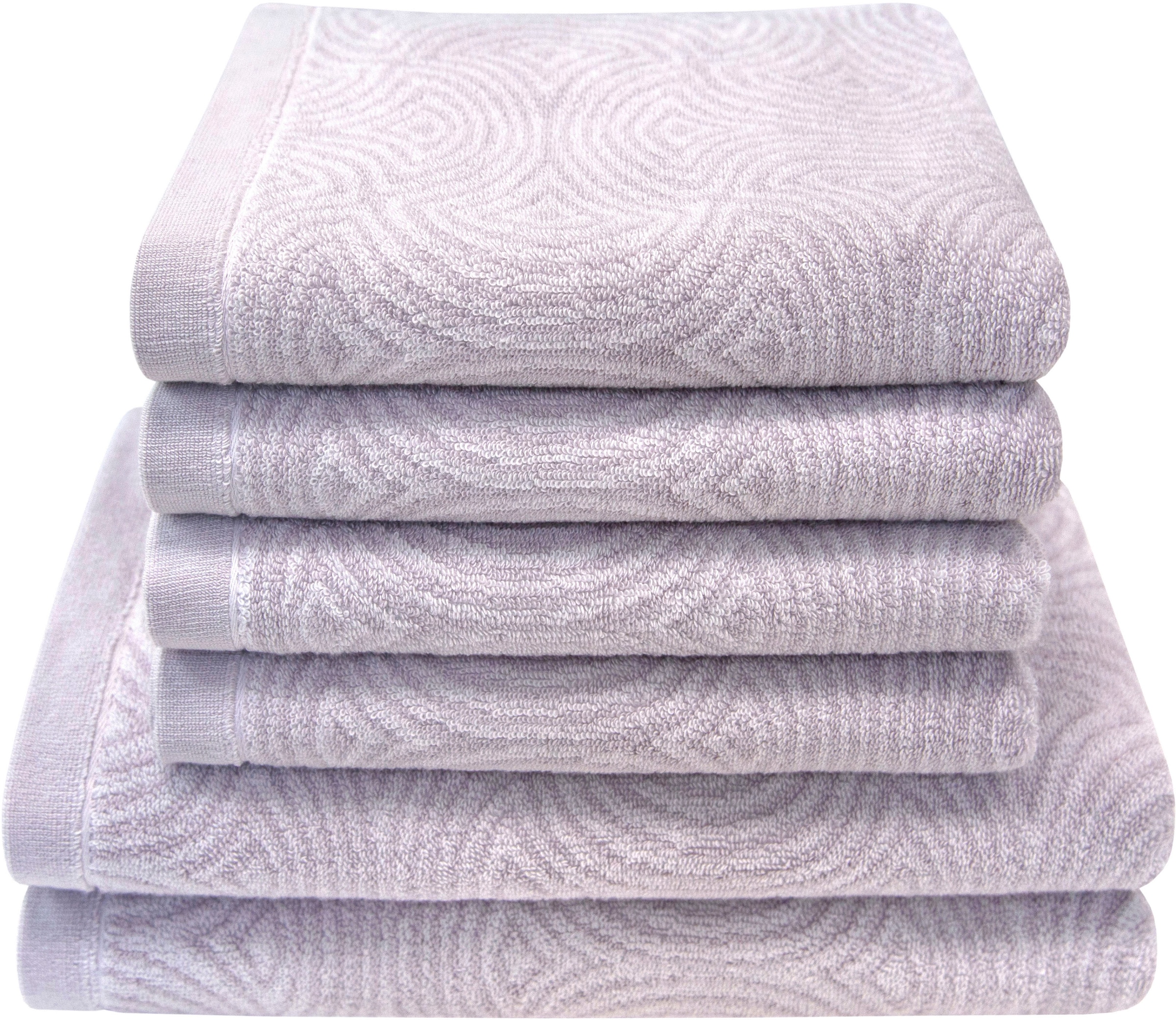 Dyckhoff Handtuch Set "Landscape" Set 6 Stk. Walkfrottier 4 Handtücher (50x100cm), 2 Duschtücher (70x140cm)