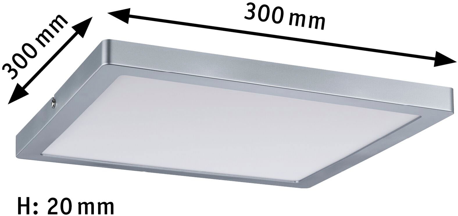 Paulmann LED Panel 2.700K 2.700K kaufen flammig-flammig, Atria matt«, matt 16,5W Chrom 1 16,5W eckig | eckig 300x300mm Chrom »Atria 300x300mm BAUR