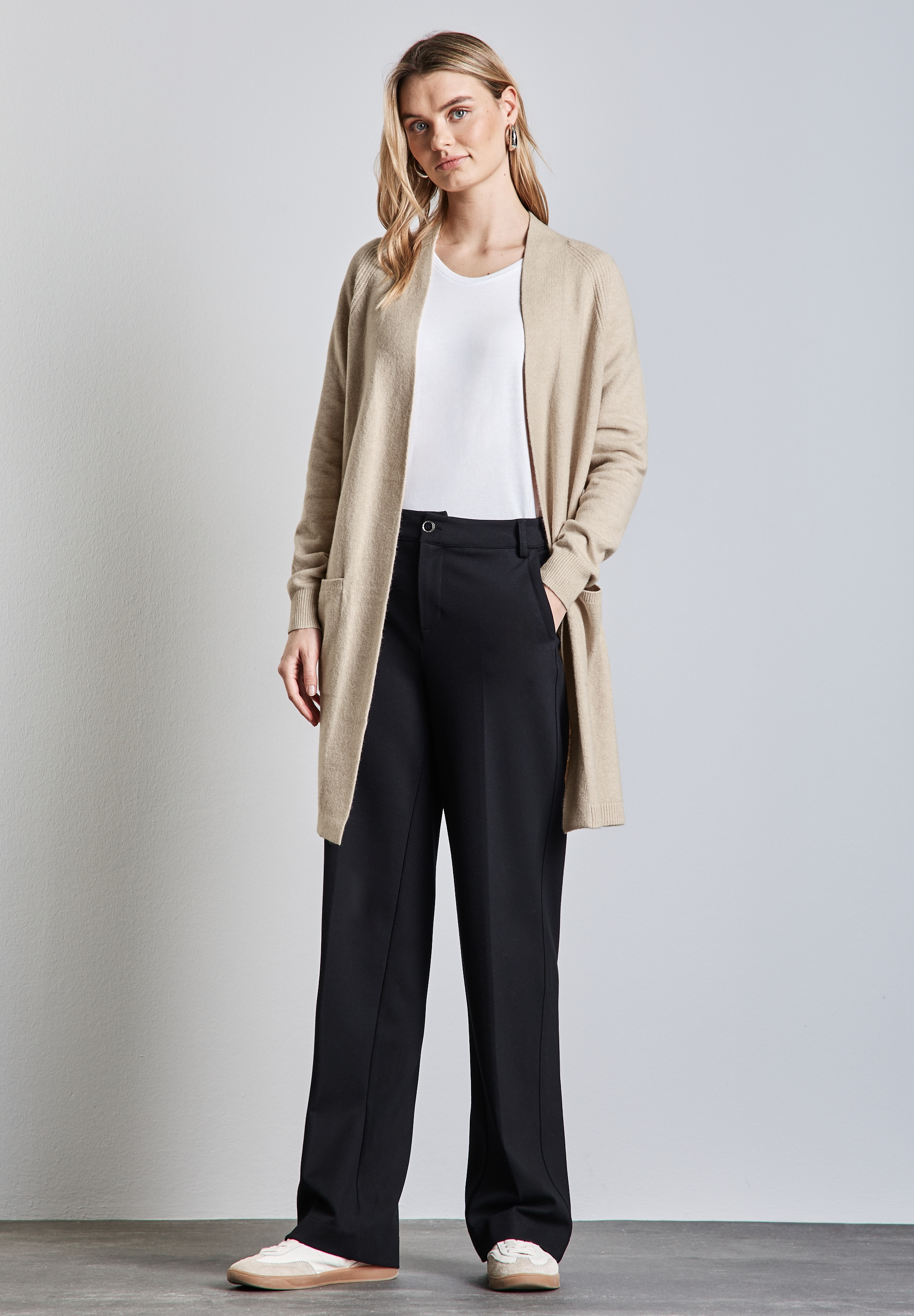 STREET ONE Strickjacke, aus Baumwolle mit Stretchanteil