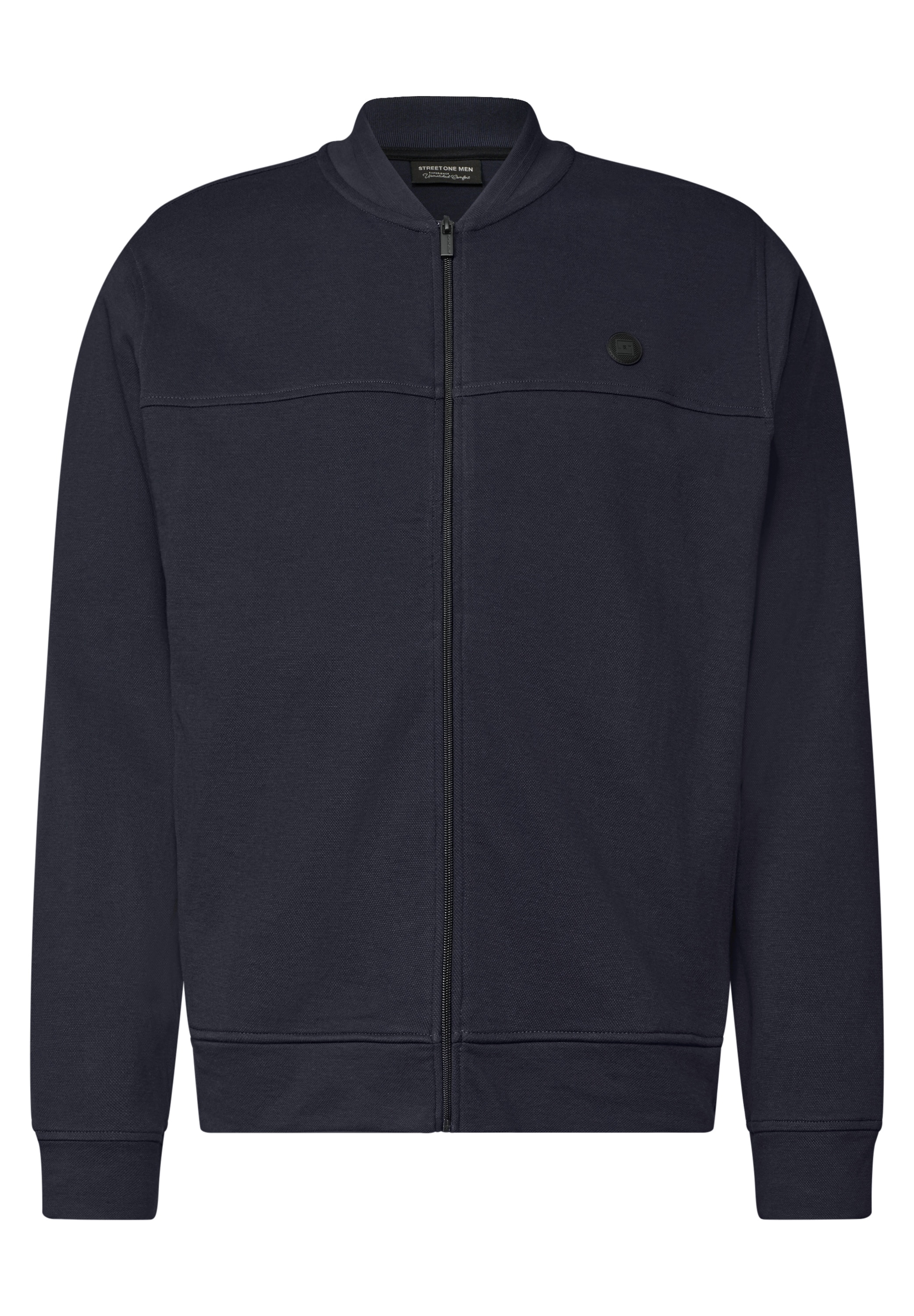 STREET ONE MEN Sweatjacke mit Piqué-Struktur