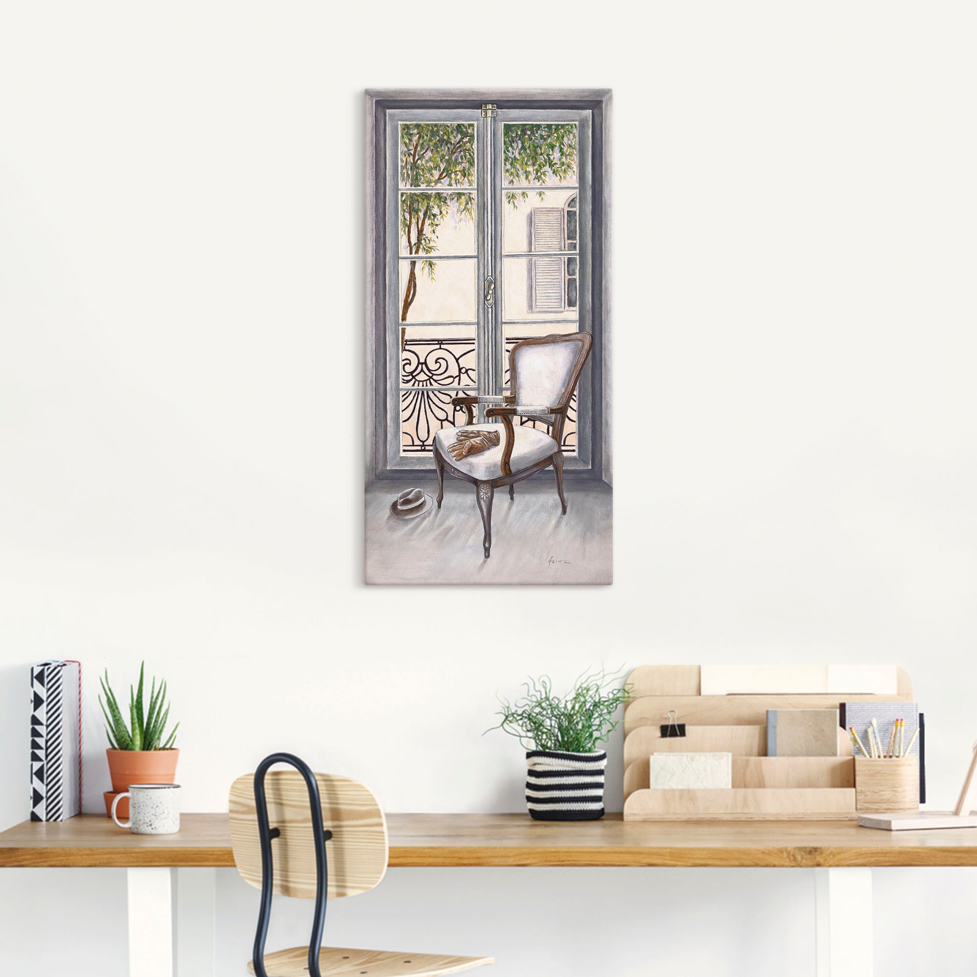 Artland Wandbild »Sessel vor einem Fenster«, Innenarchitektur, (1 St.), als Alubild, Outdoorbild, Leinwandbild, Poster, Wandaufkleber