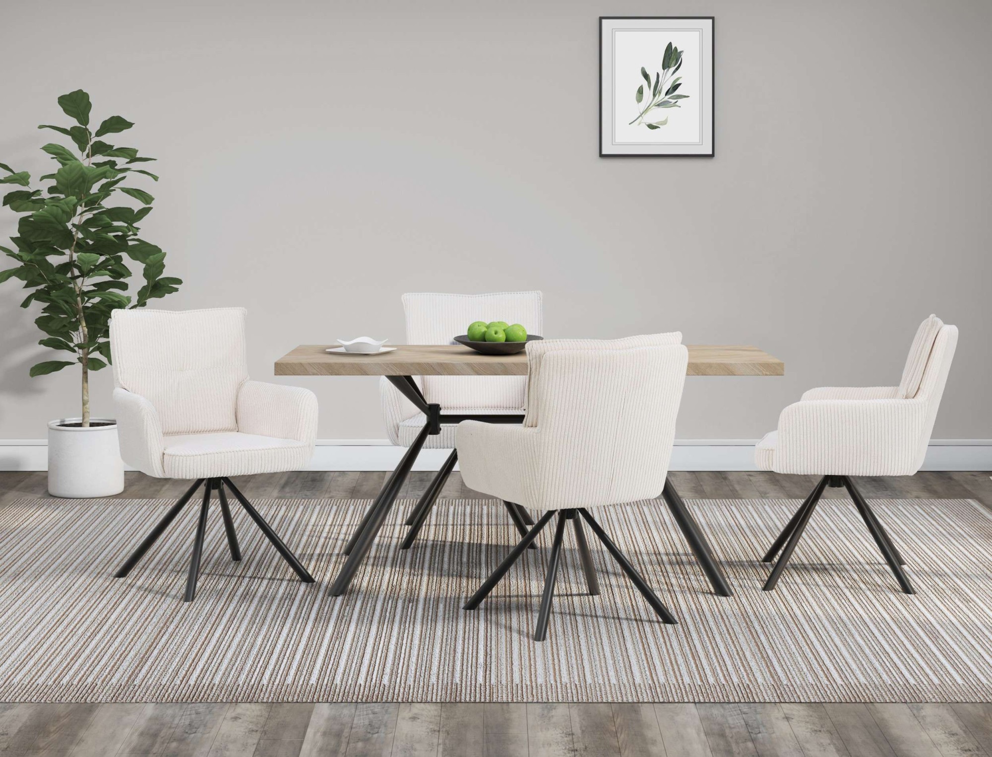 OTTO home Esszimmerstuhl »Les Choux«, 2 St., gepolsterte Rückenlehne, Armlehne und Sitzfläche, Sitzhöhe 48 cm