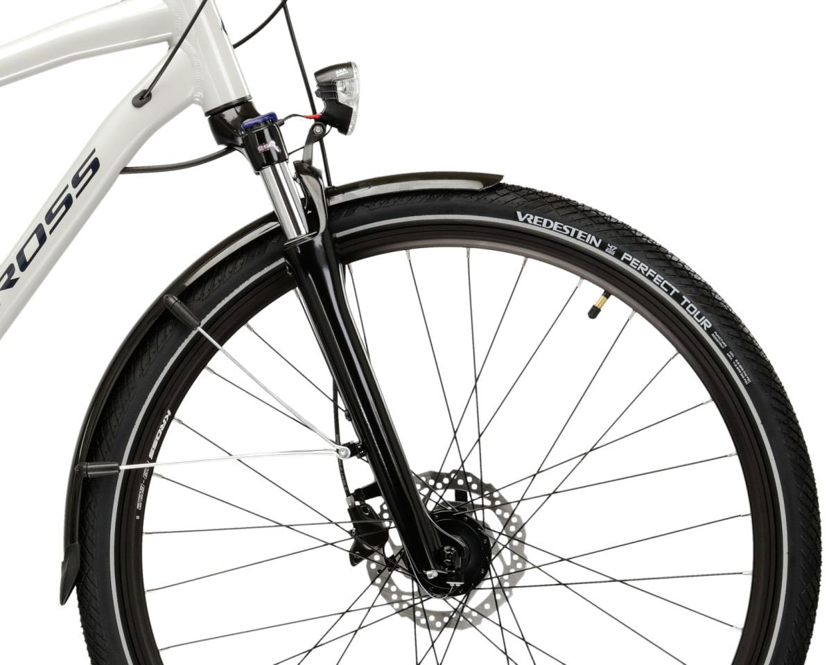 Kross Trekkingrad »KROSS Herren-Trekkingrad 28" Trans 5.0 Grau 18 Gänge 2026« 18 Gang Shimano CUES U3020 Schaltwerk Kettenschaltung