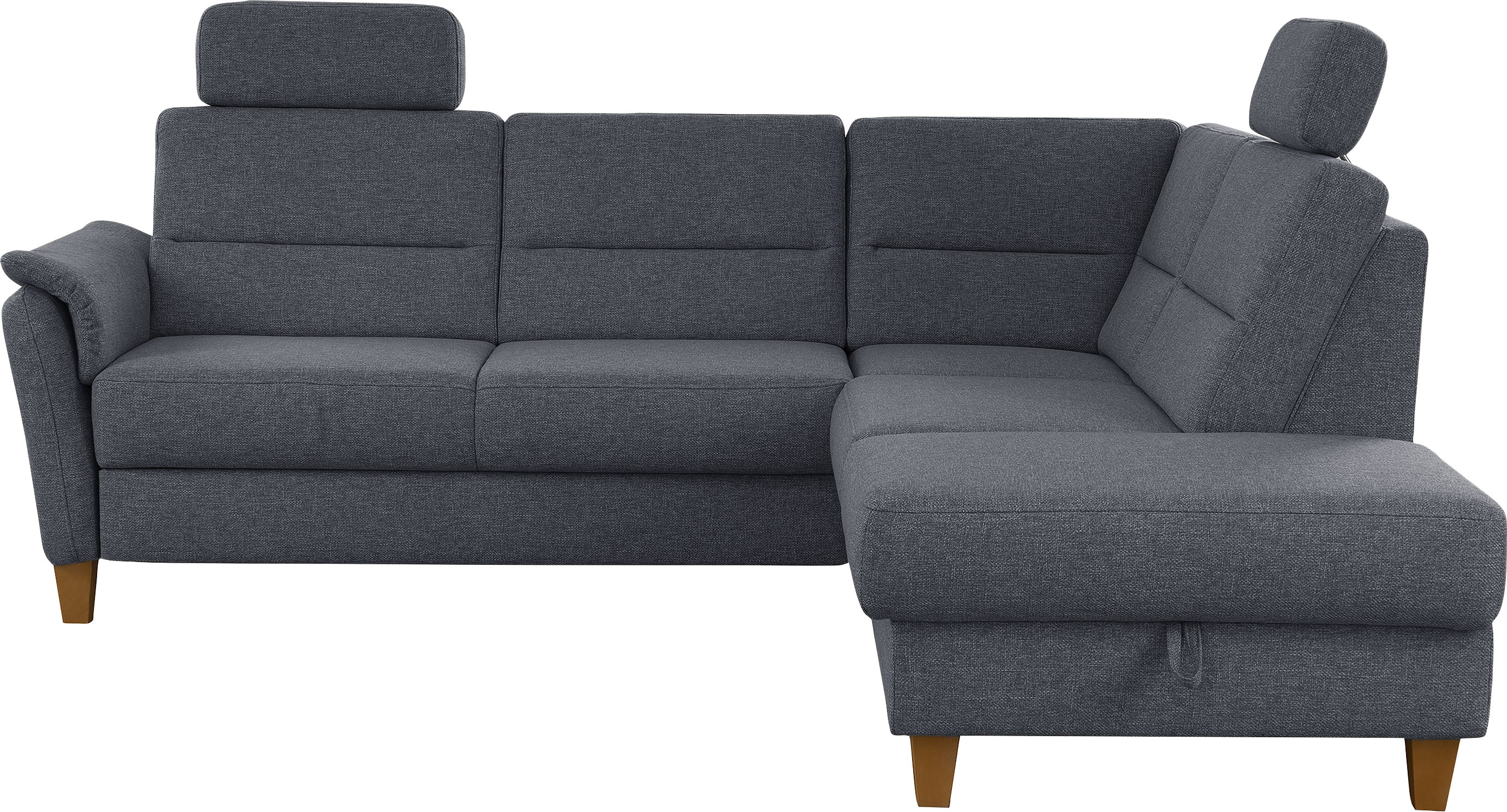 Home affaire Ecksofa "Palmera, L-Form, B: 236 cm, Bettfunktion & Bettkasten wählbar" Federkern-Polsterung, Sitzhöhe 48 cm, handgefertigt, stilvolles Design