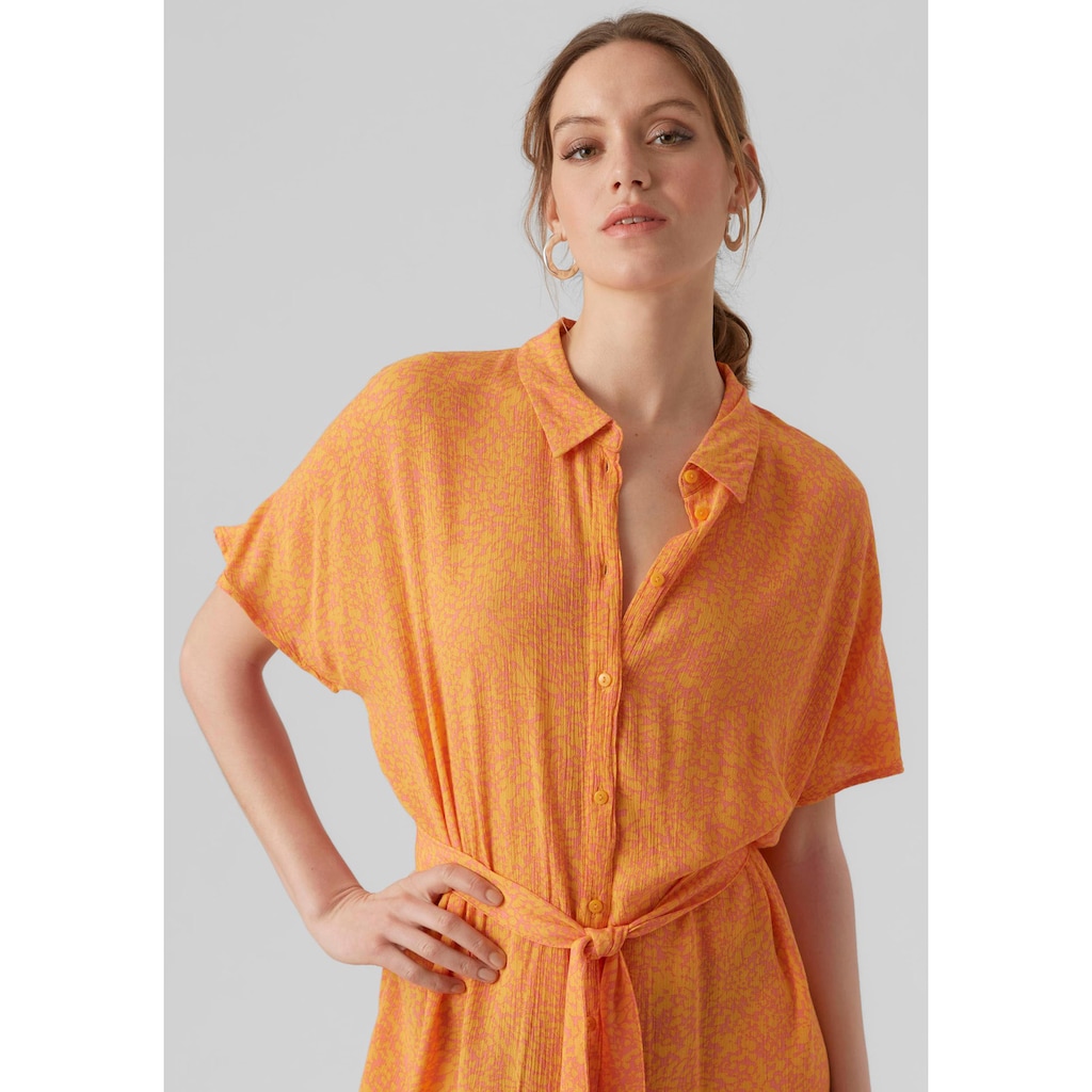 Vero Moda Hemdblusenkleid »VMMENNY SS CALF SHIRT DRESS WVN GA«