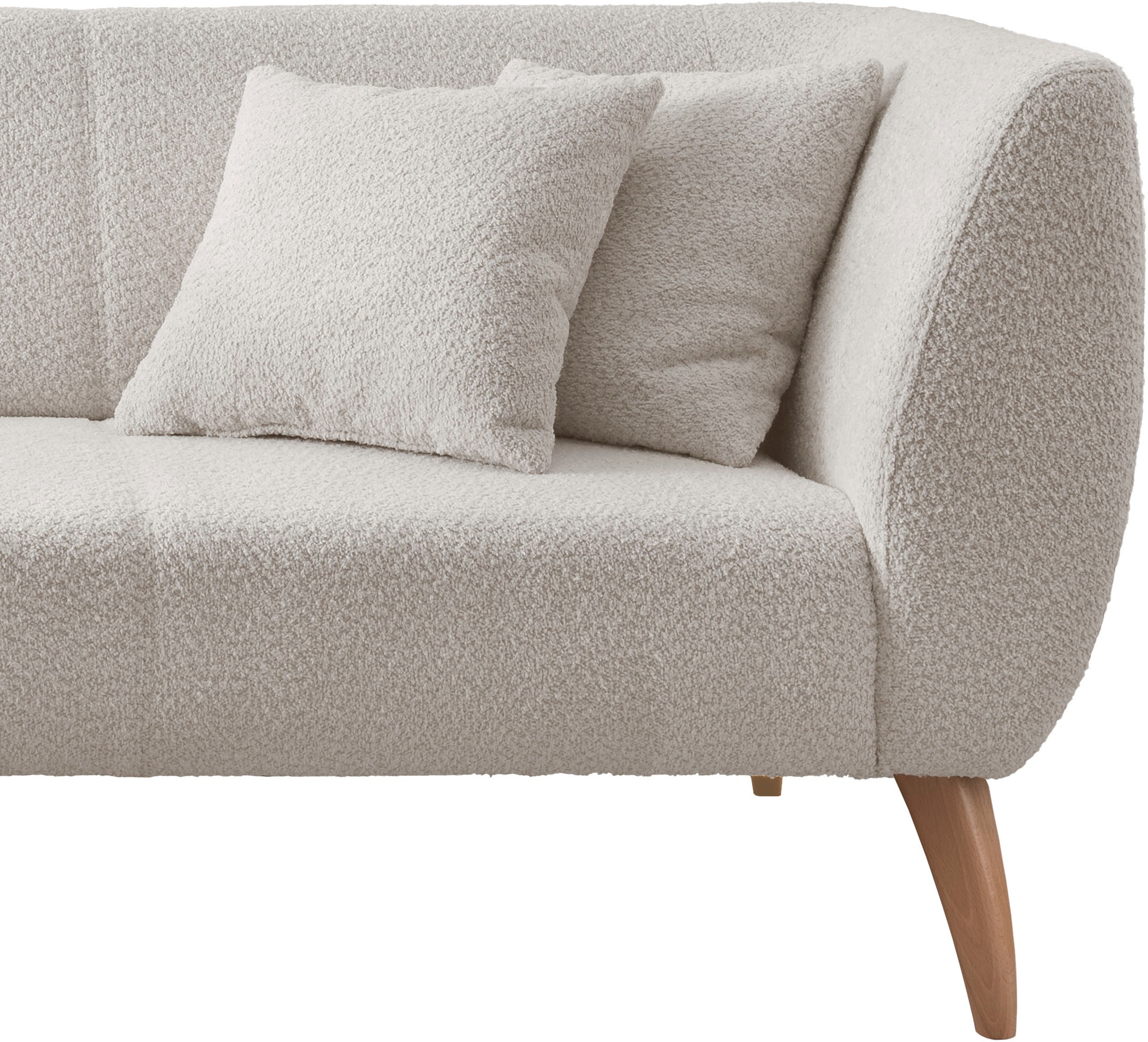 INOSIGN Ecksofa »Colori L-Form«, Holzfußfarbe wählbar, inkl. 4x Zierkissen