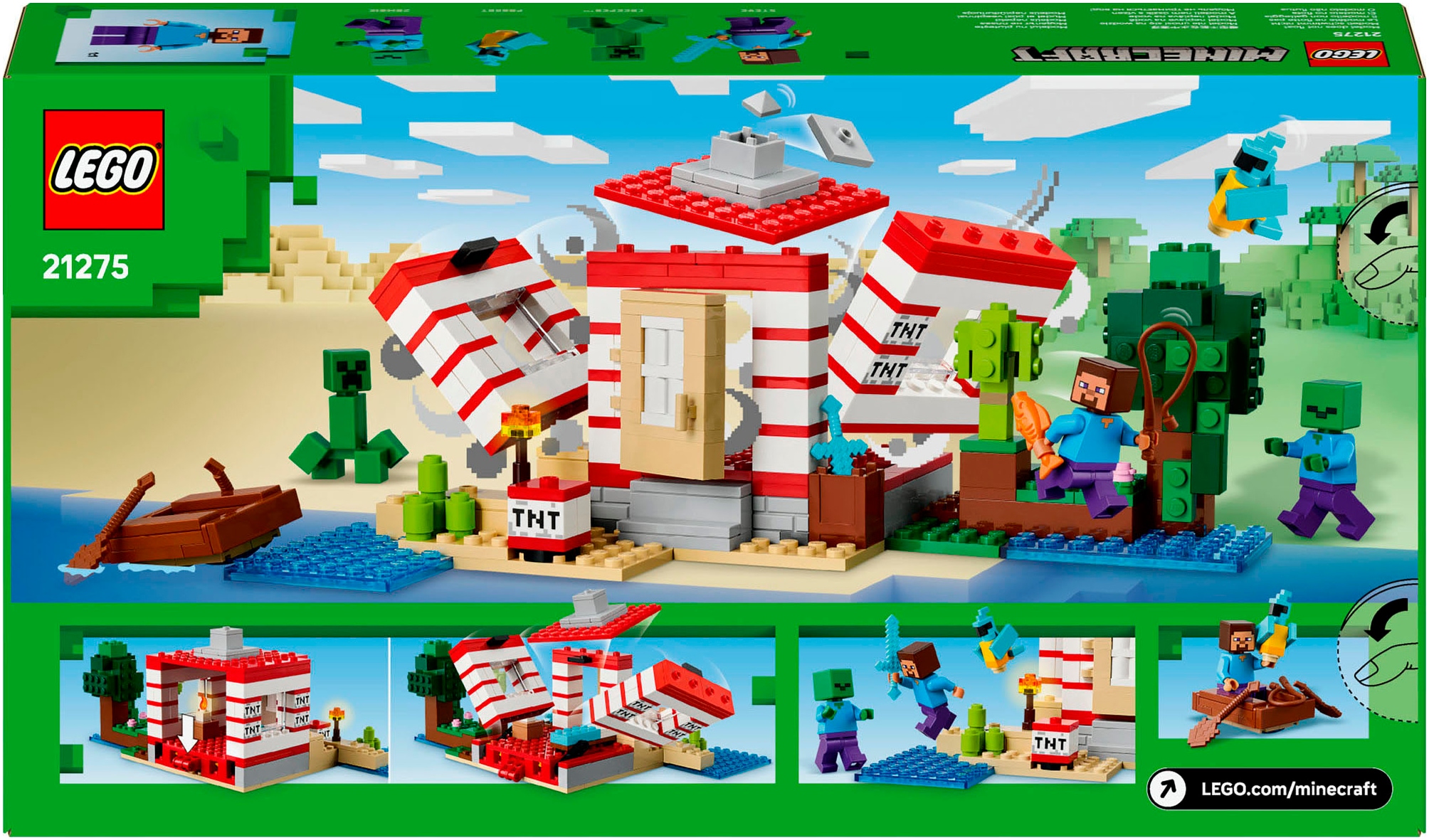 LEGO® Konstruktionsspielsteine »Das TNT-Dschungelhaus (21275), LEGO Minecraft«, (287 St.), Made in Europe