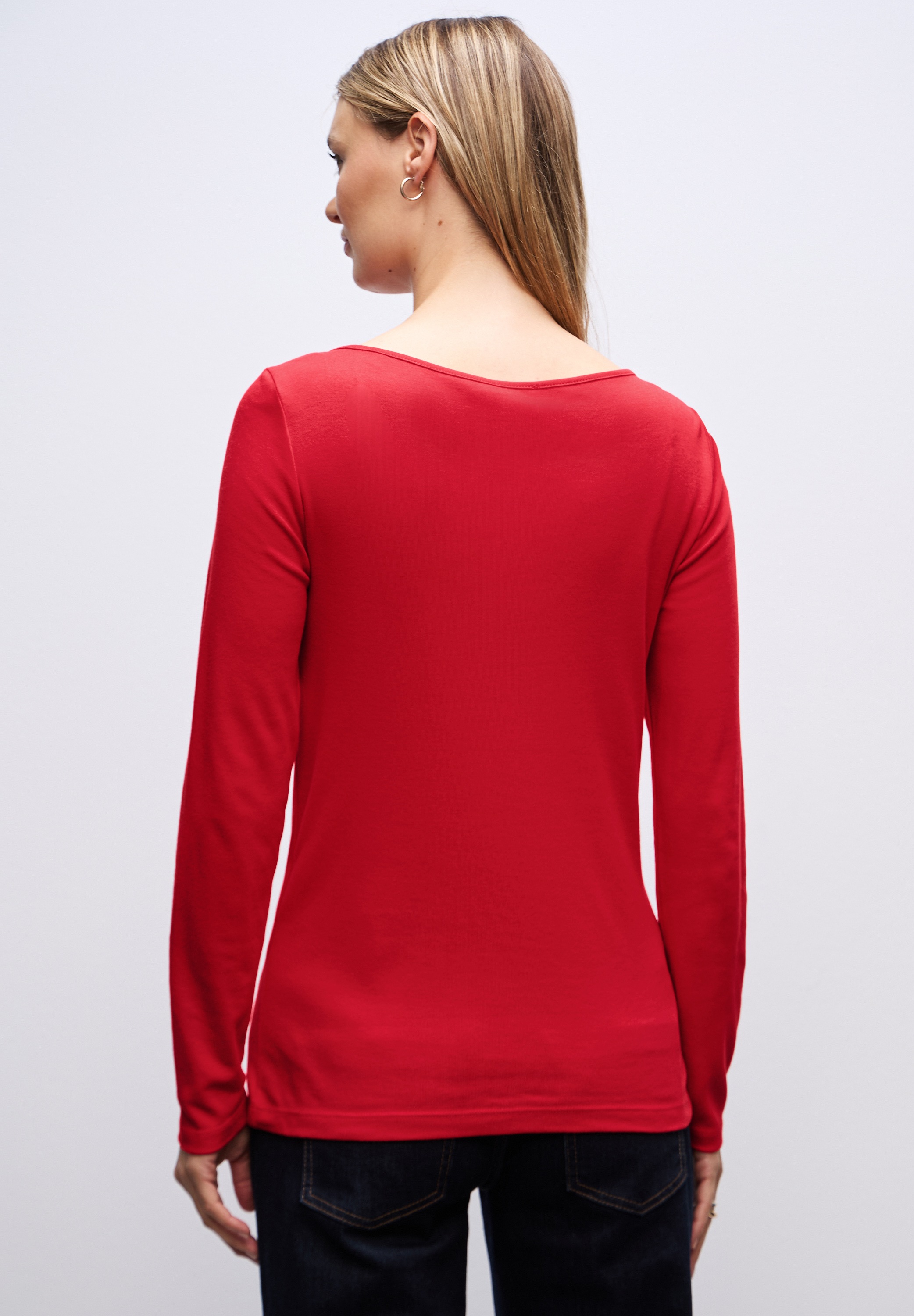 STREET ONE Langarmshirt in Unifarbe günstig online kaufen