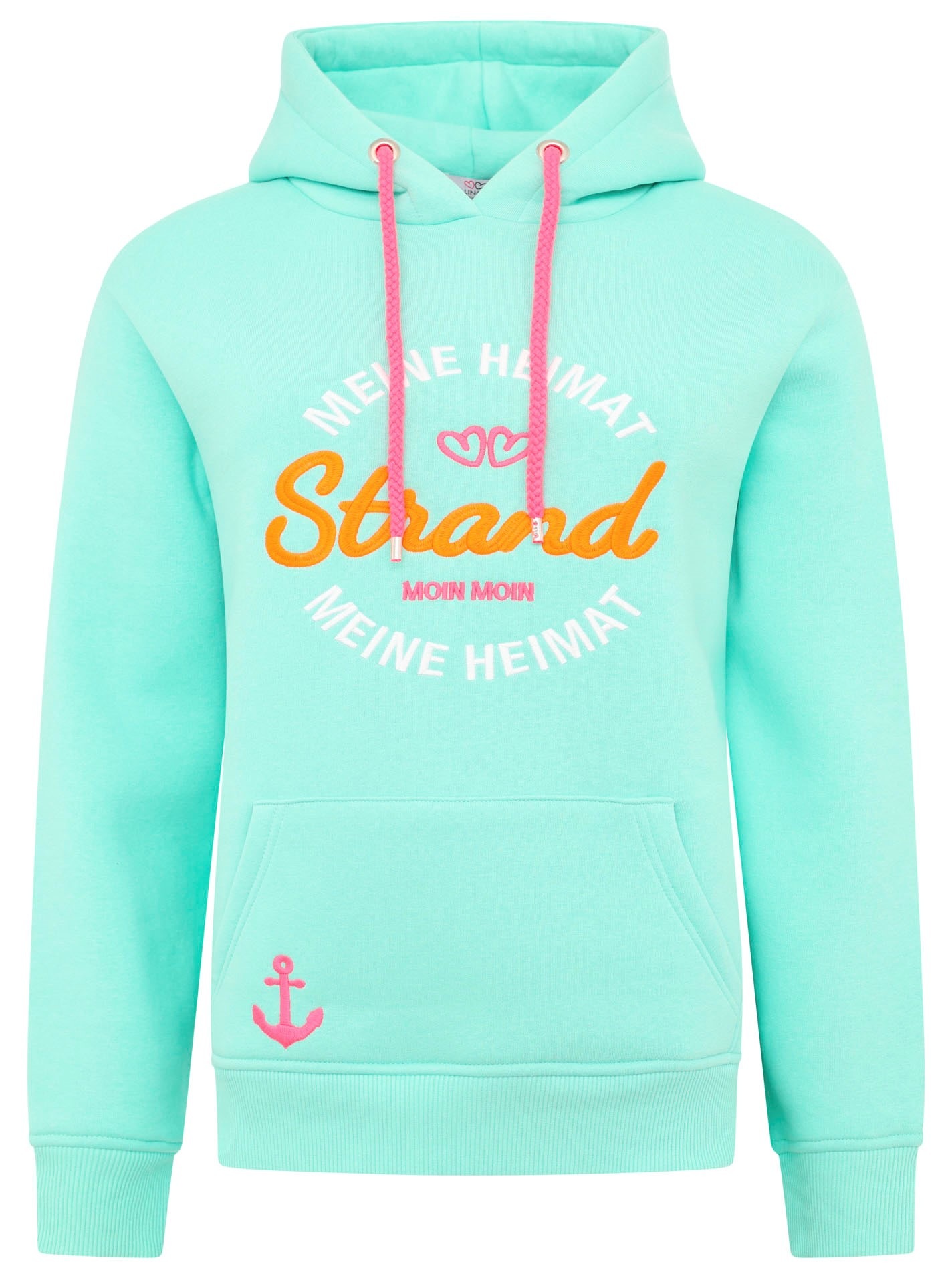 Zwillingsherz Hoodie ""Meine Heimat"", mit aufgesticktem "Strand"-Schriftzu günstig online kaufen