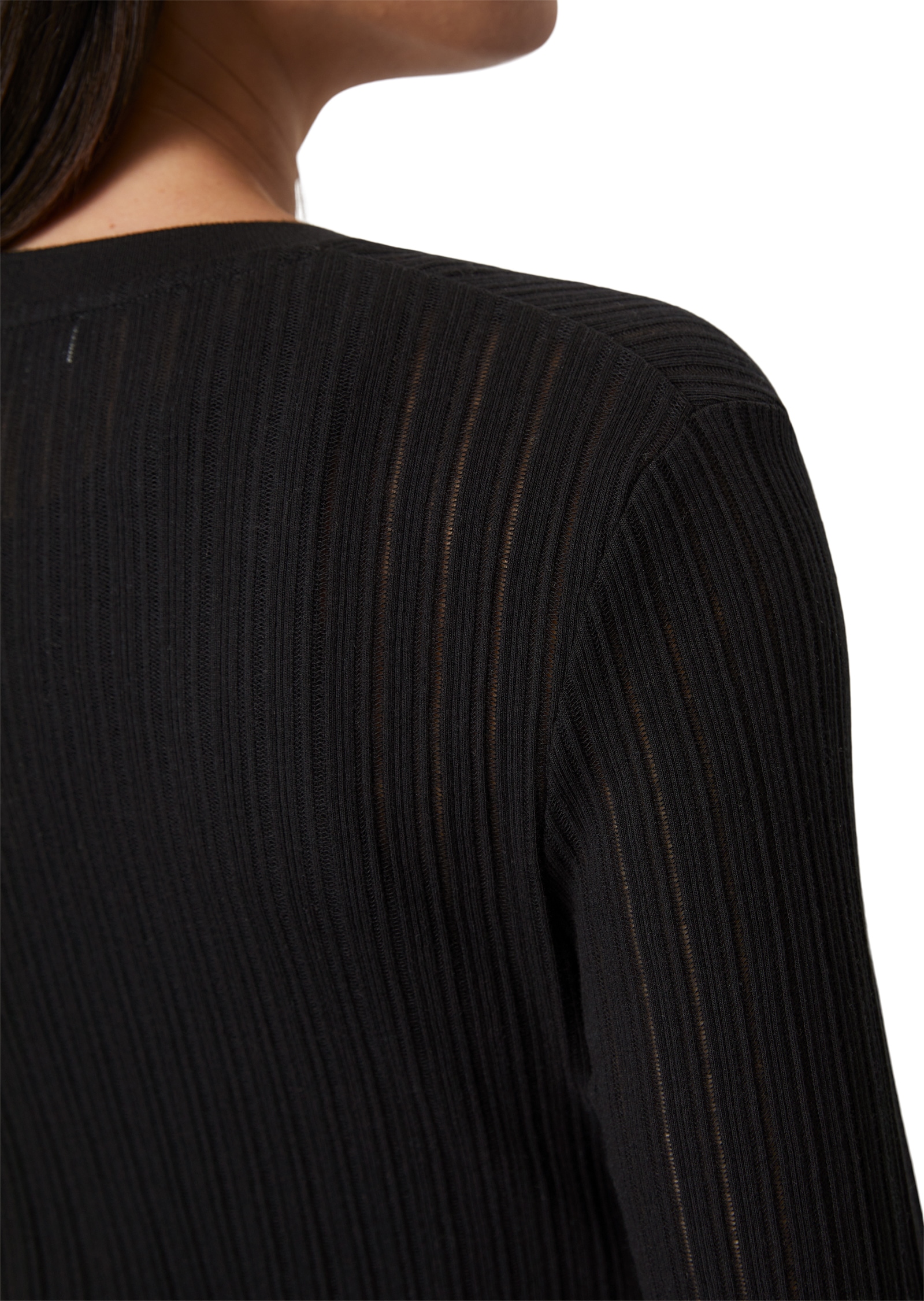 Marc O'Polo Strickjacke , Pointelle-Cardigan regular, leicht durchscheinend
