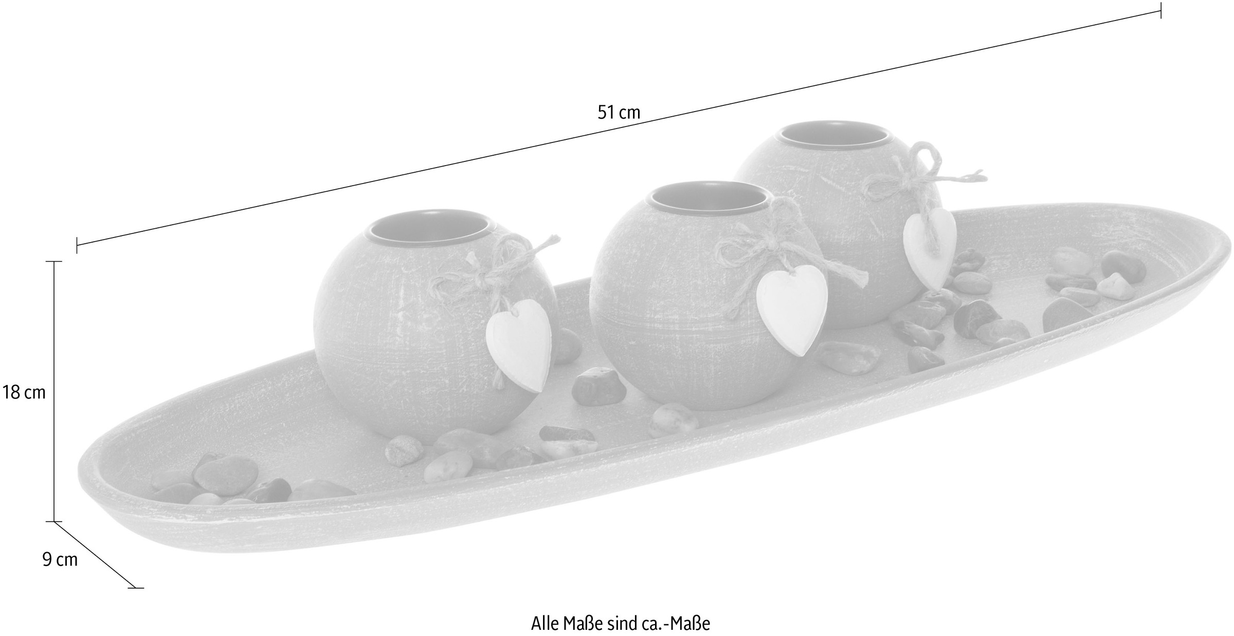 Myflair Möbel & Accessoires Teelichthalter mit Tablett »Teresa, grau«, Wohnzimmer