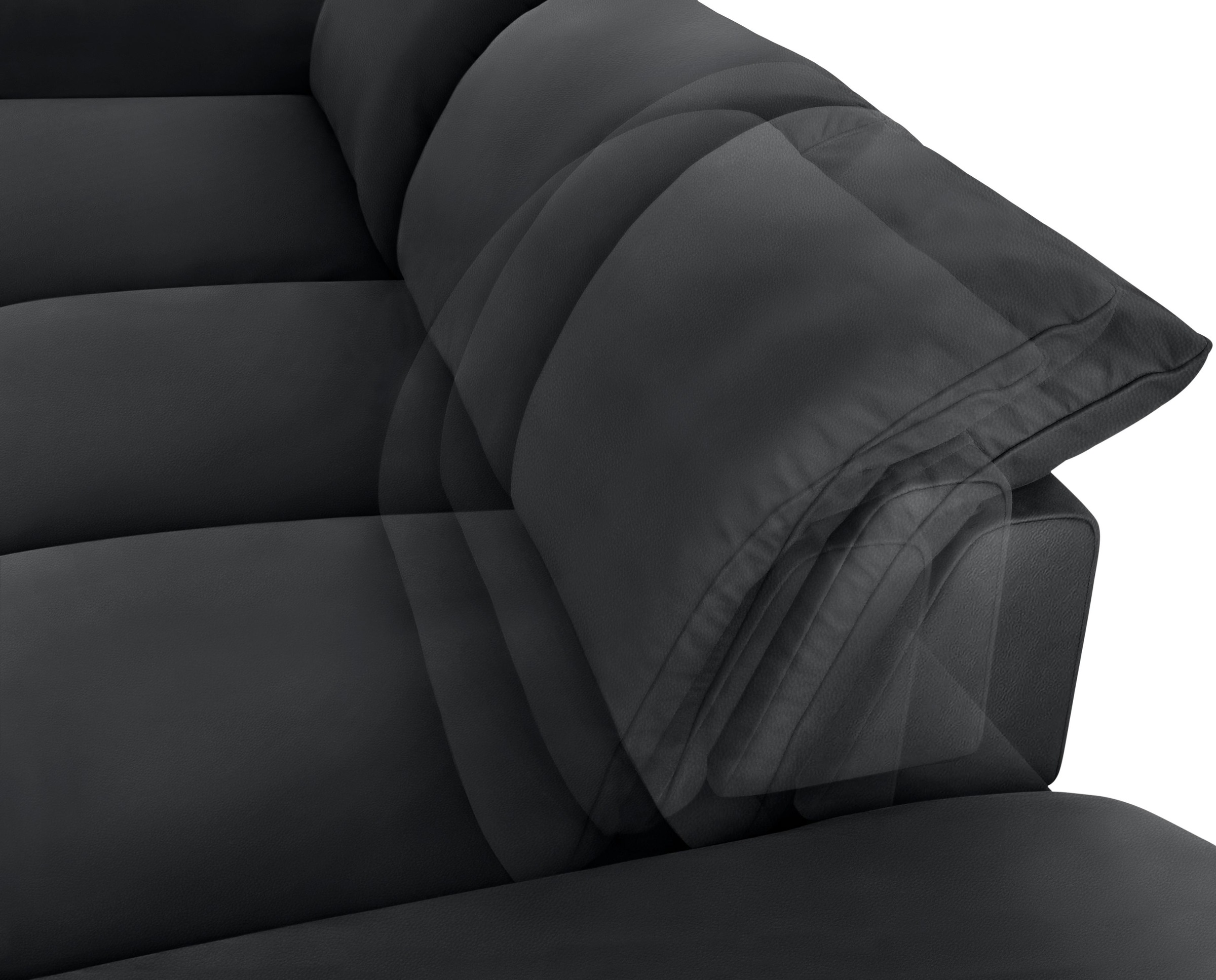 W.SCHILLIG Ecksofa »enjoy&MORE, Designsofa, bequem, zeitlos und elegant, L-Form«, Sitztiefenverstellung, Füße schwarz pulverbeschichtet, Breite 340 cm