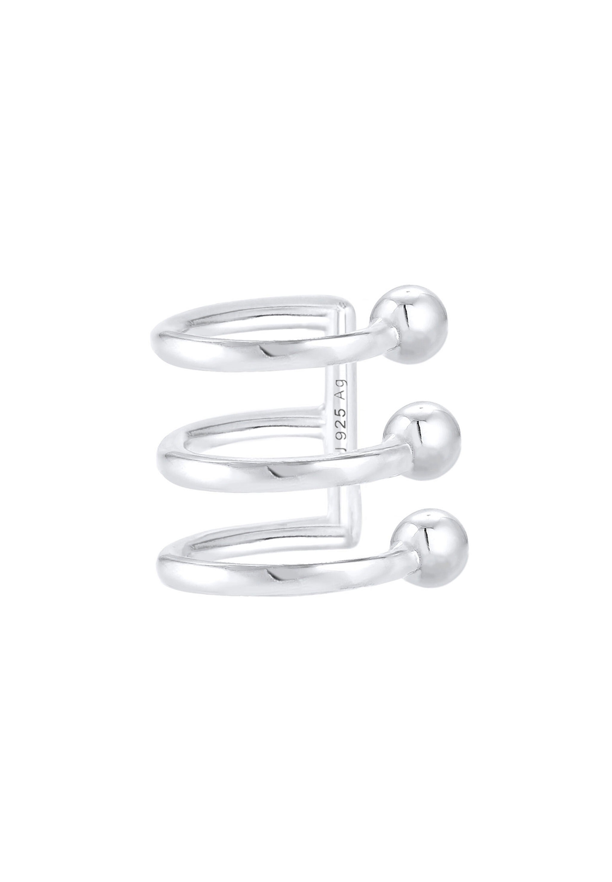 Elli Single-Ohrhaken »Ear Cuffs 3er Ohrklemme Kugel Trend 925er Silber«