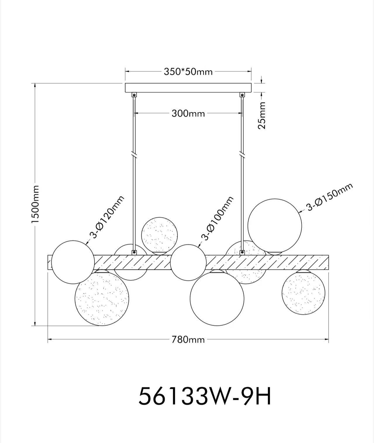 GLOBO LIGHTING Hängeleuchte »RIHA« G9 1 Stk. Hängelampe Esszimmer-Leuchte Esstischleuchte Wohnzimmer