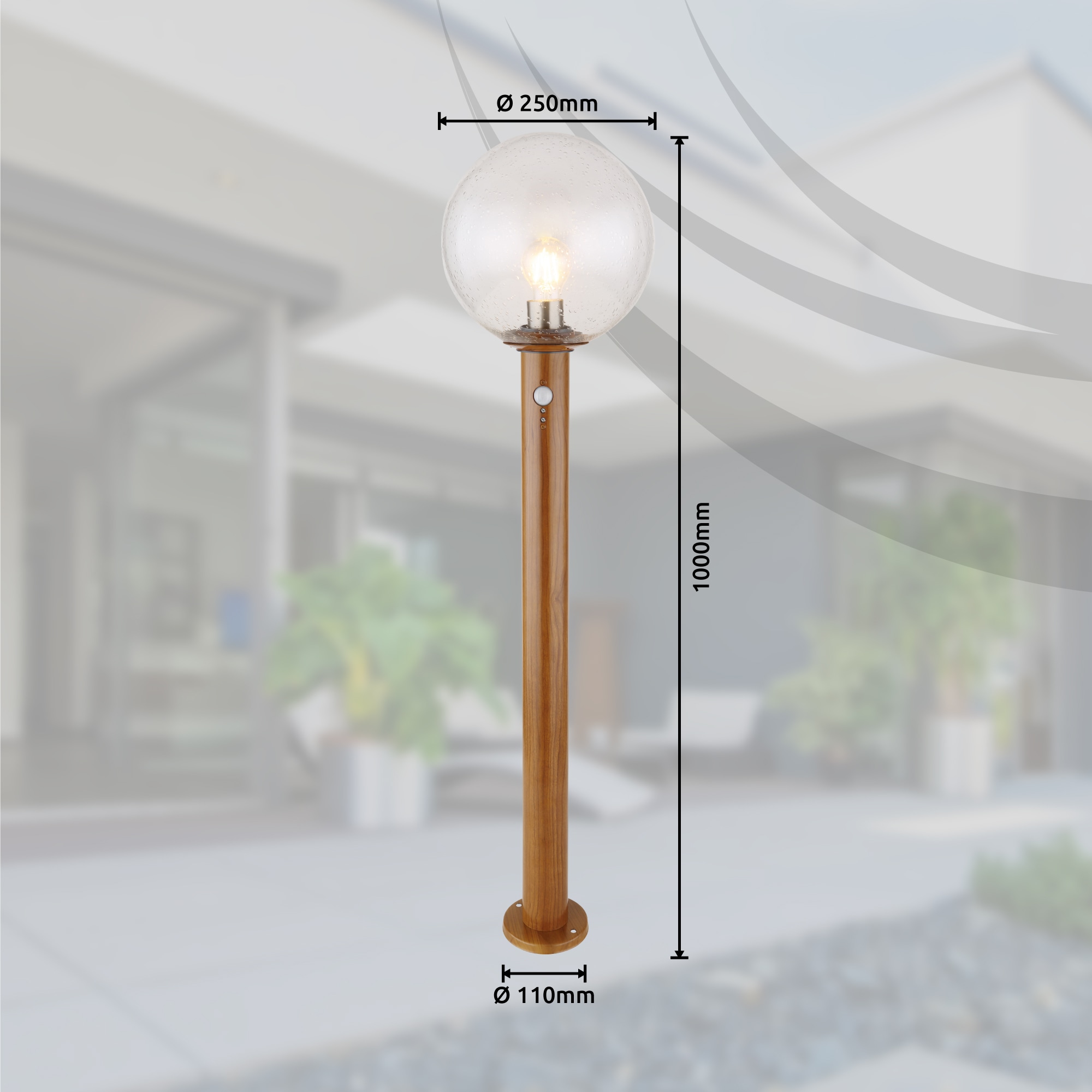 GLOBO LIGHTING Außen-Stehlampe »OSSY« E27 1 Stk. Außenleuchte mit Sensor für Garten & Weg