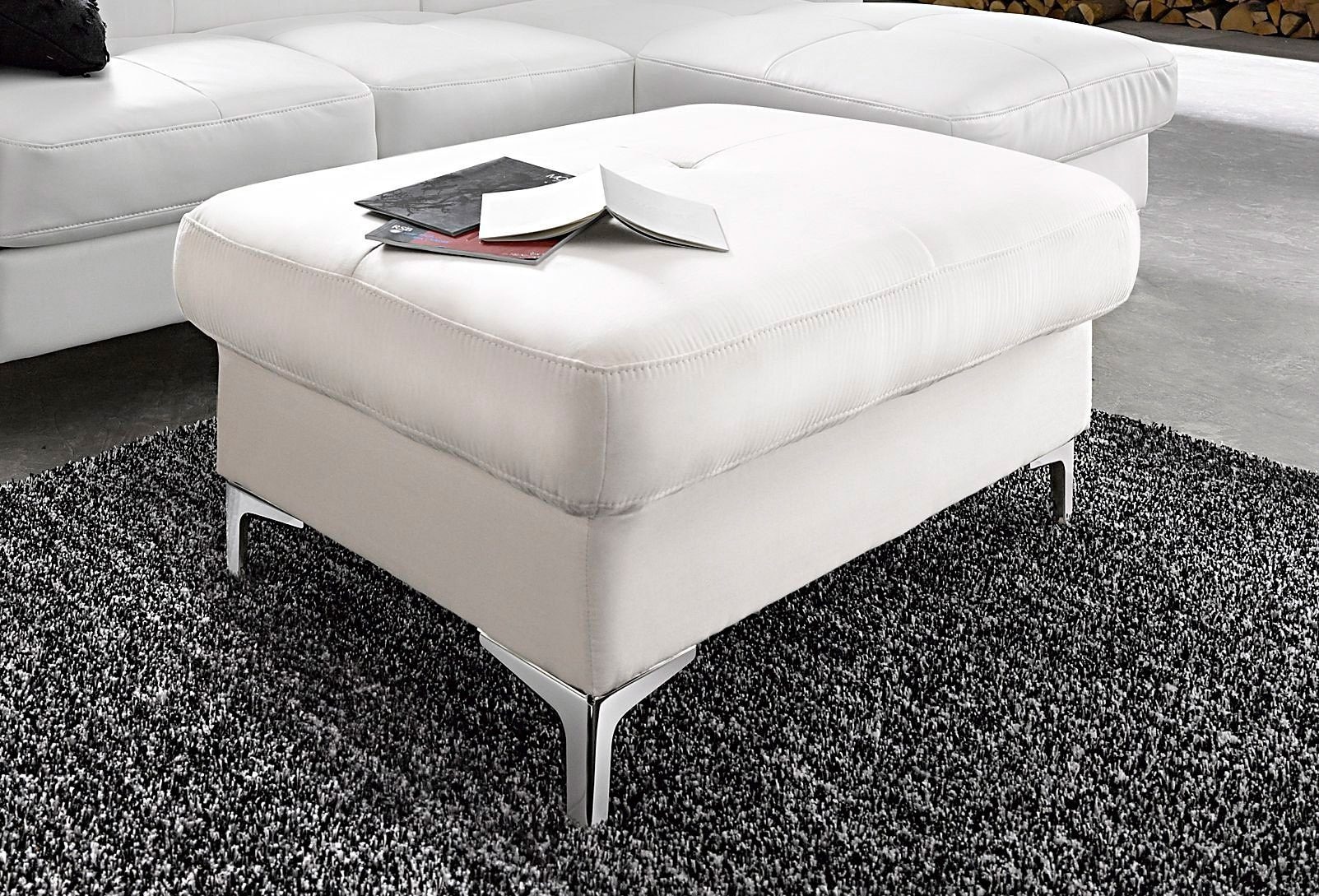 COTTA Polstergarnitur »Sammy L-Form«, (Set), Set bestehend aus: Ecksofa mit Kopfteilverstellung & Hocker