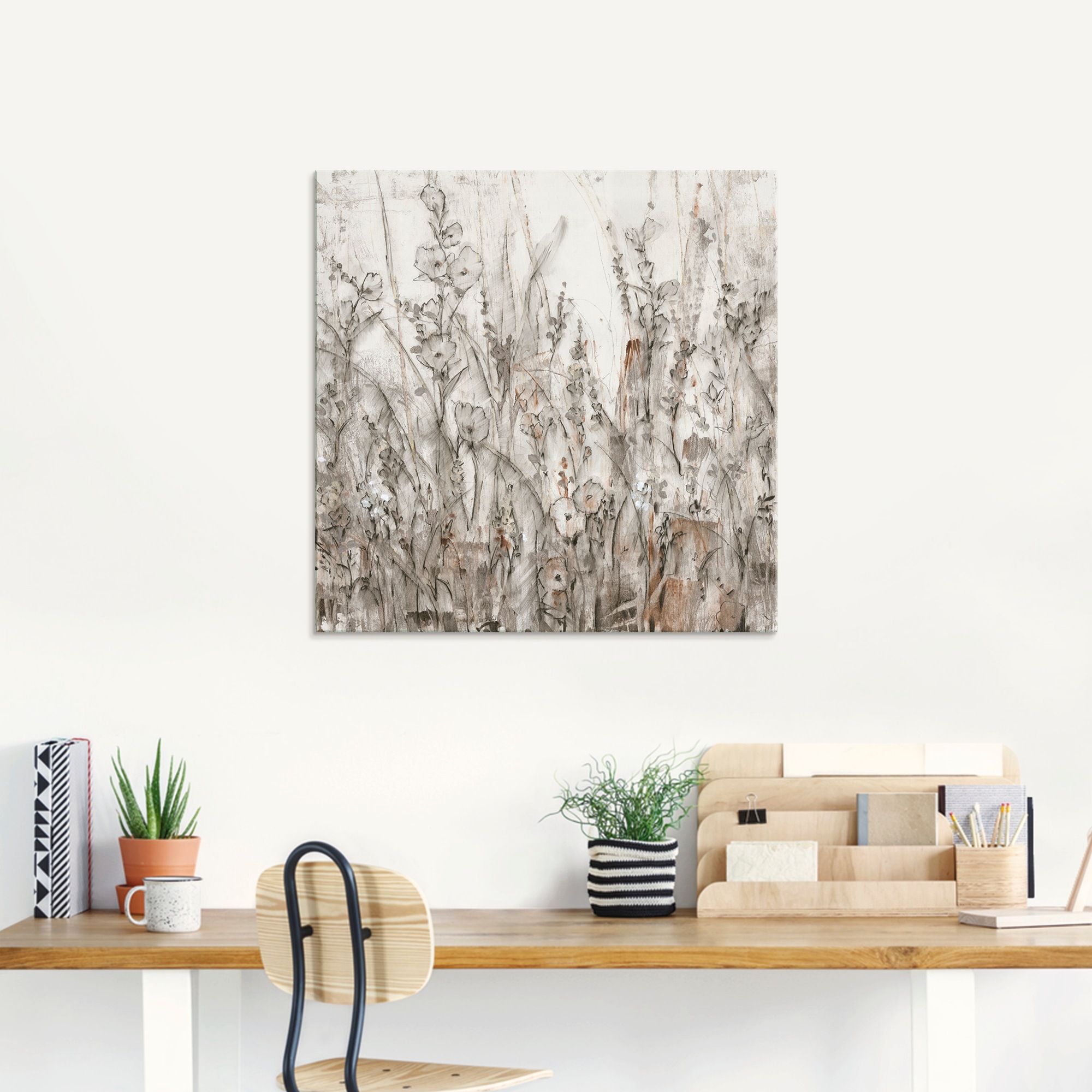Artland Glasbild »Schatten II«, Blumenwiese, (1 St.), in verschiedenen Größen