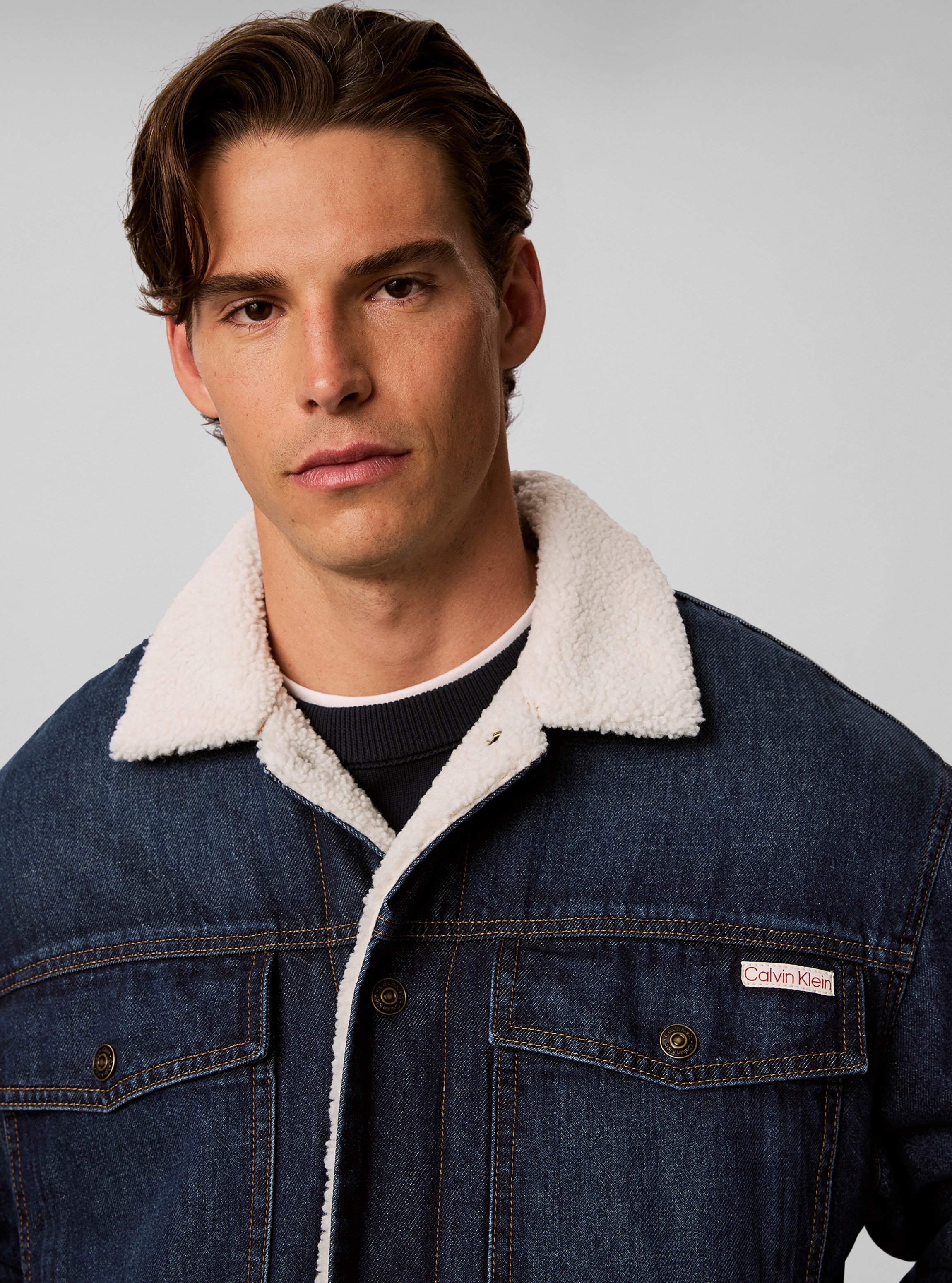 Calvin Klein Jeansjacke »ARCHIVE 90S SHERPA TRUCKER CLAYT« ohne Kapuze Regular fit mit weichem Futter
