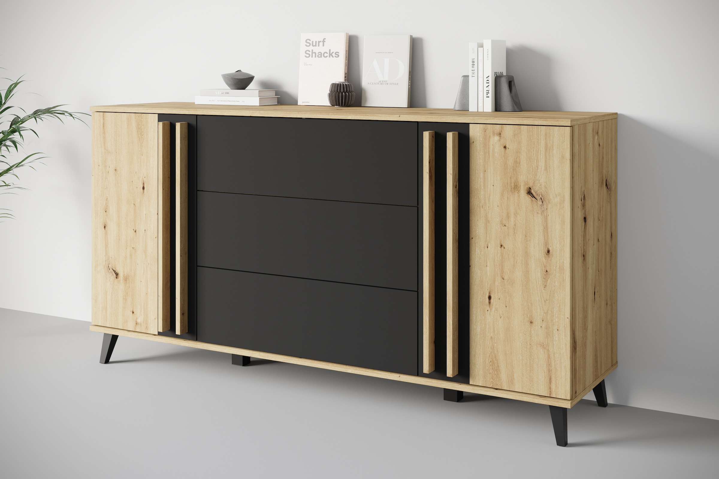 INOSIGN Sideboard "Helsinki, Kommode mit 2 Türen und 3 Schubladen, Breite 1 günstig online kaufen