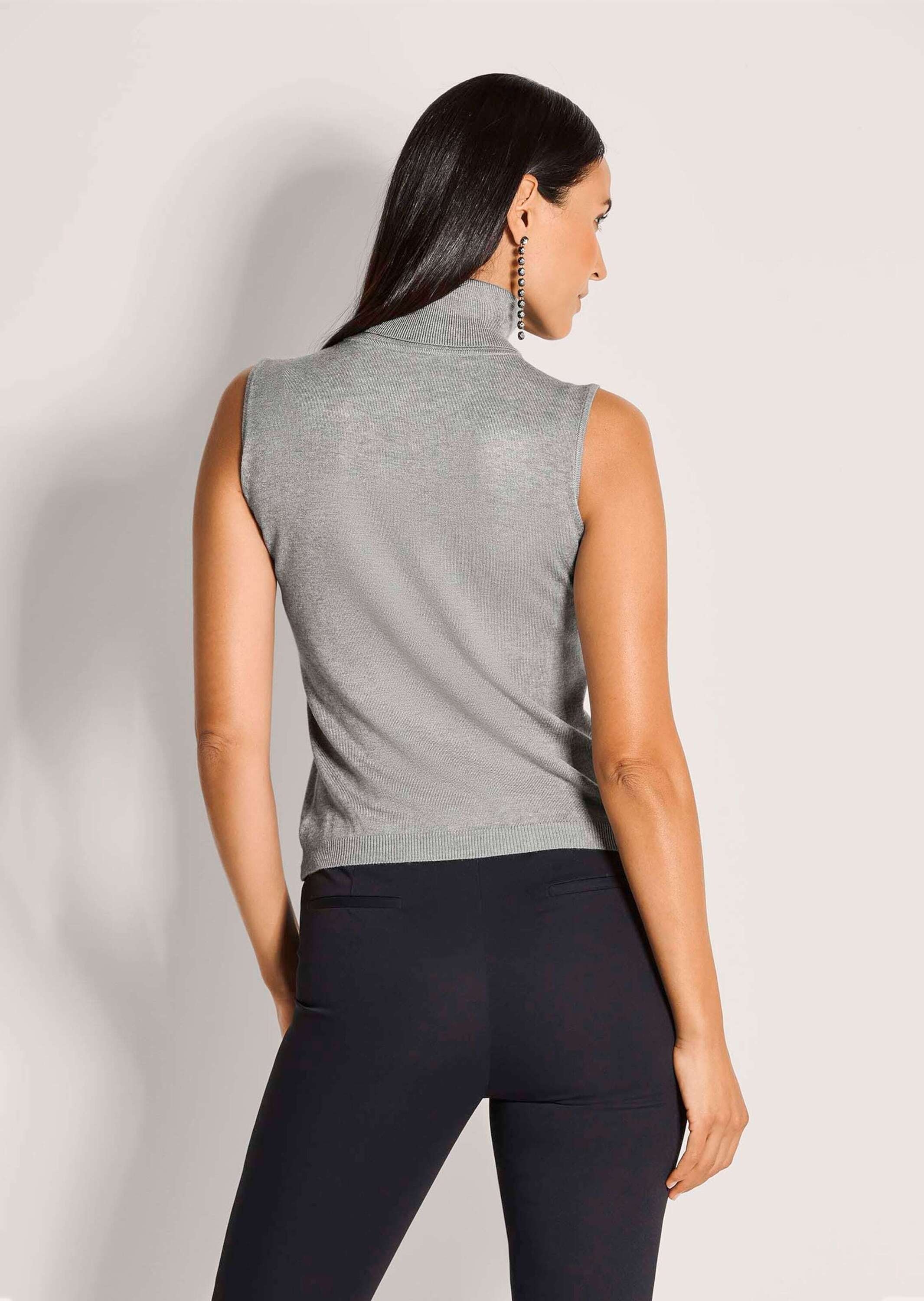 MADELEINE Longpullover »Pullover Ärmelloser Rollkragenpullover«