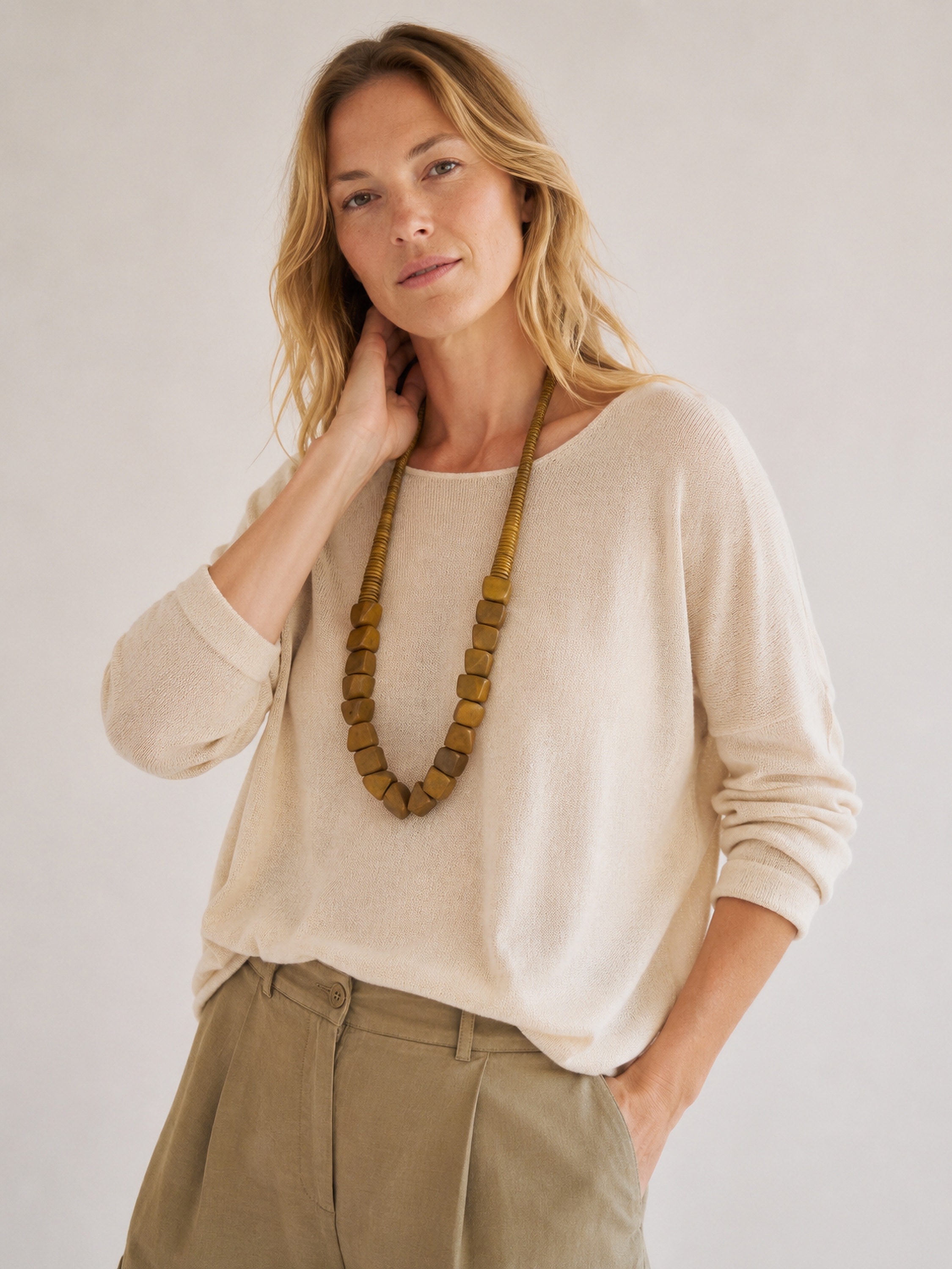 COLLEZIONE ALESSANDRO Lange Kette »Ocker« lange Holzkette in ocker