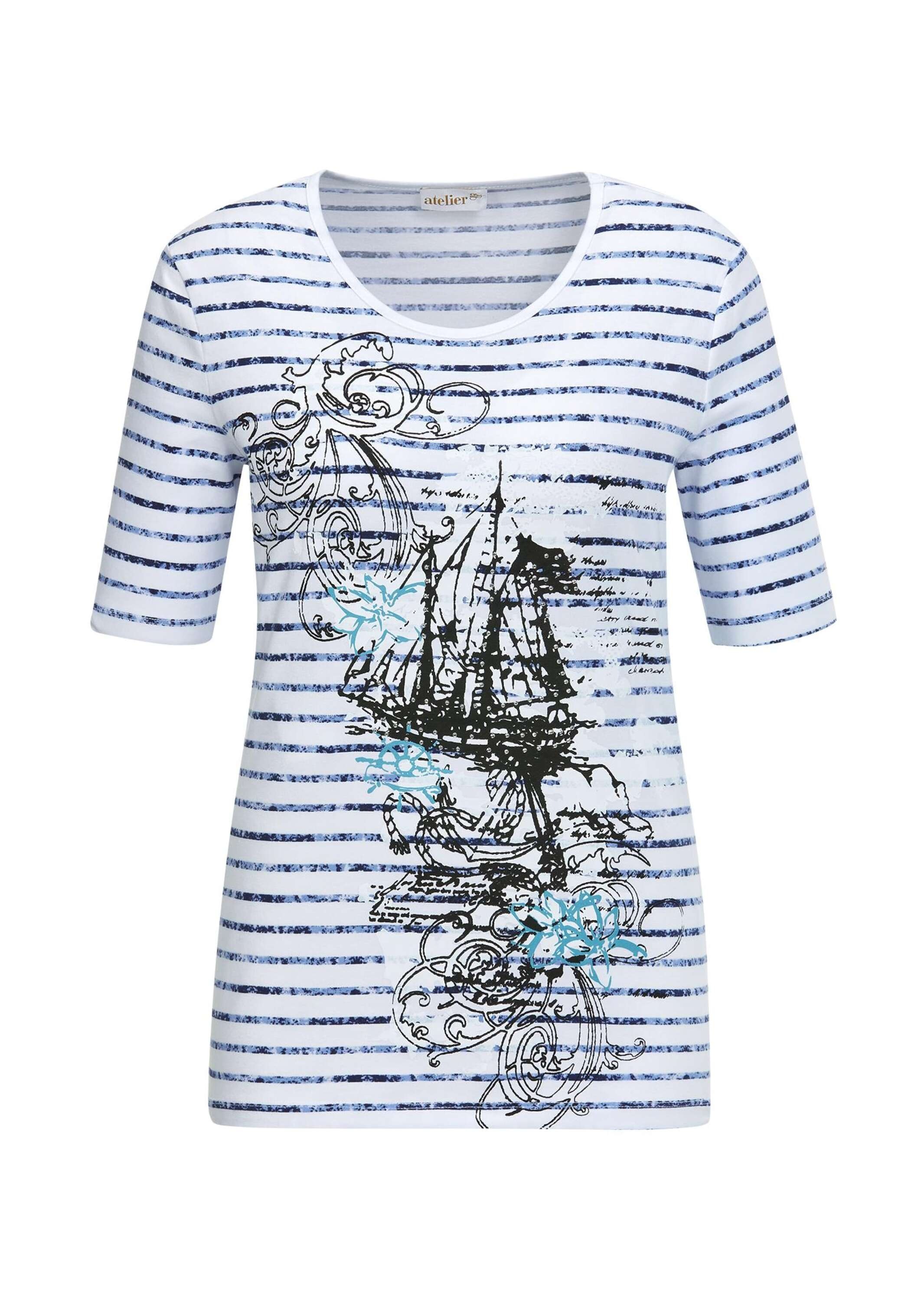 GOLDNER Print-Shirt "Kurzgröße Ringelshirt mit aufregendem Motiv" Ohne günstig online kaufen