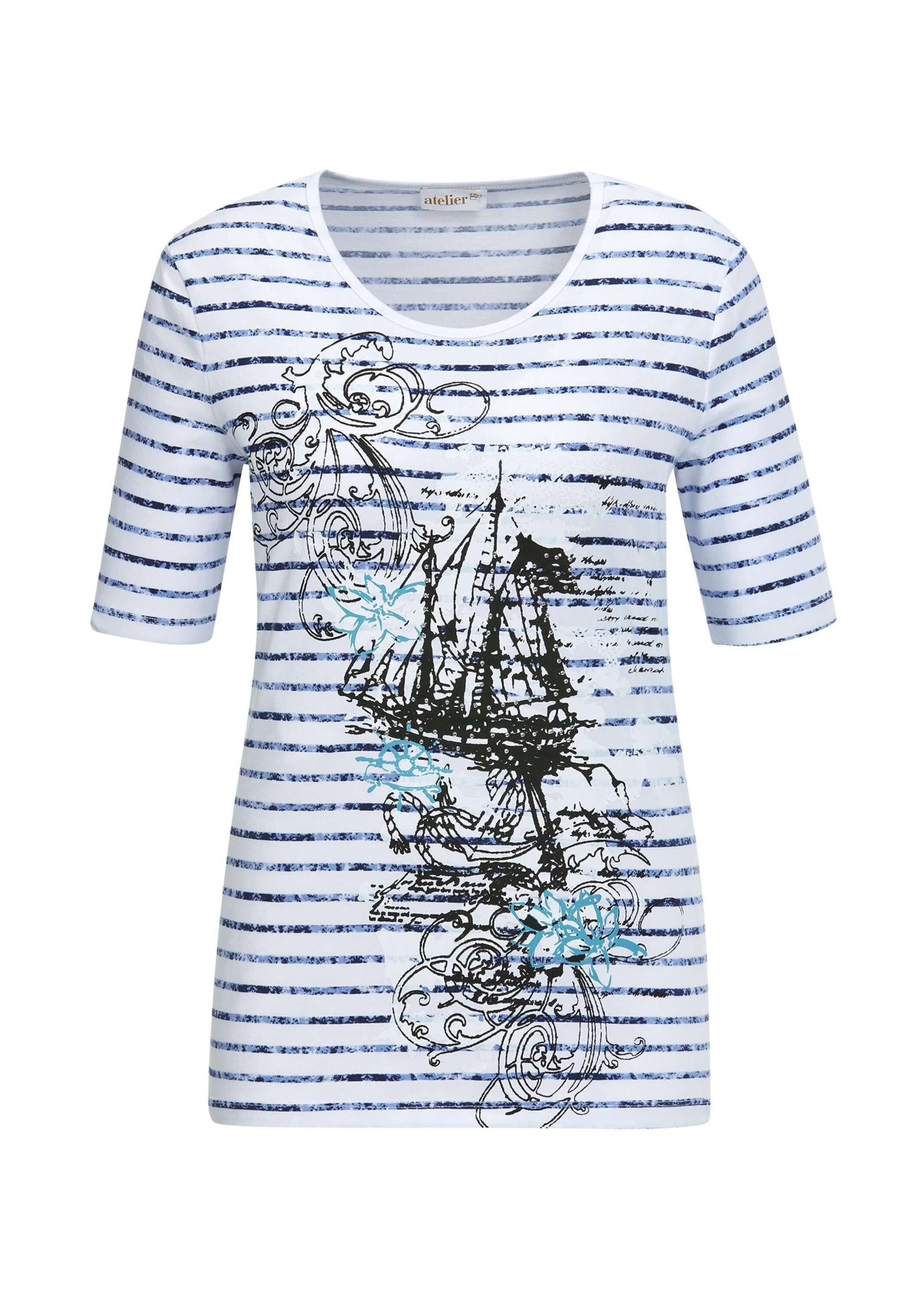 GOLDNER Print-Shirt "Kurzgröße Ringelshirt mit aufregendem Motiv" günstig online kaufen