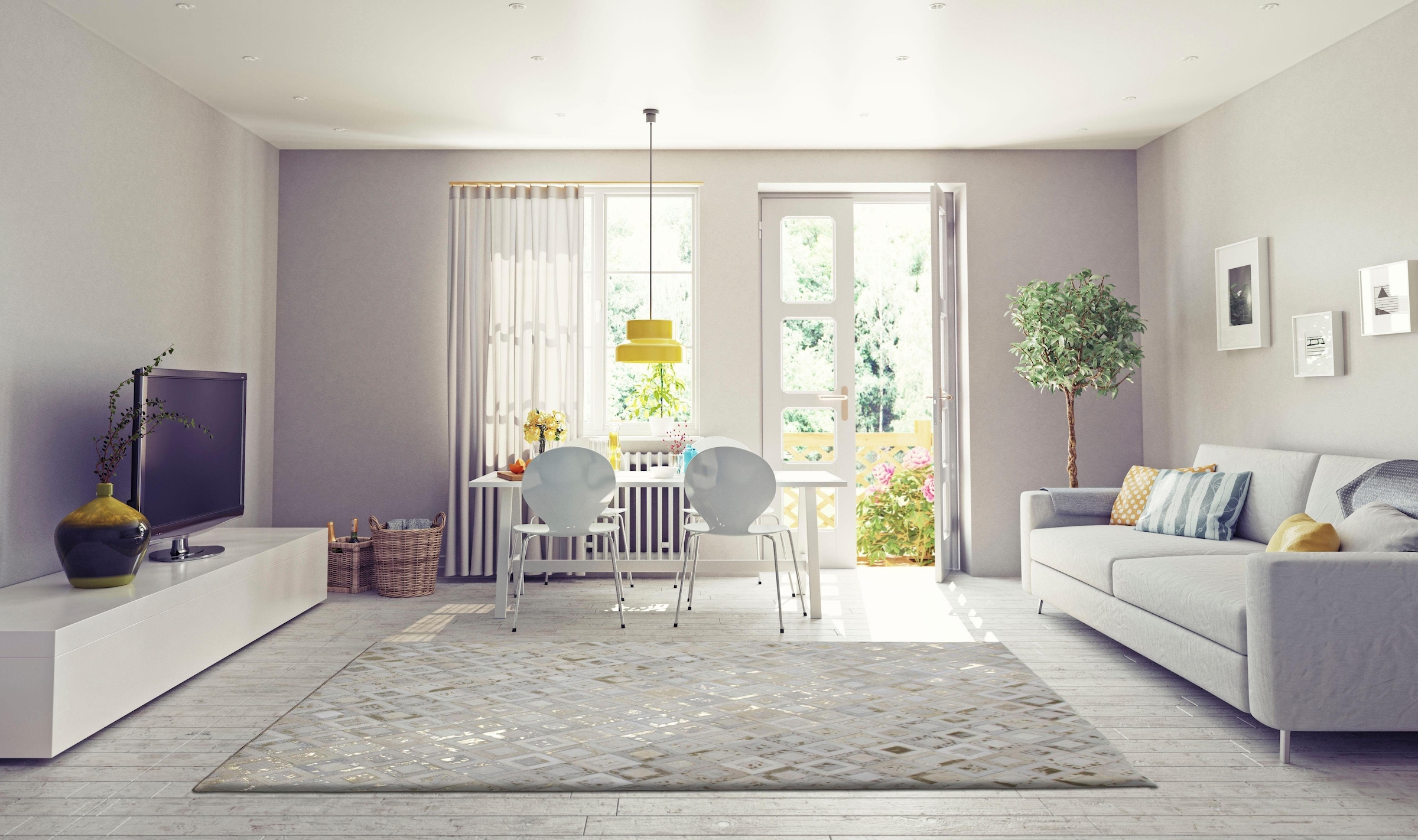 my home Lederteppich »Arno«, rechteckig, 8 mm Höhe, jeder Teppich-ein Unikat, Wohnzimmer