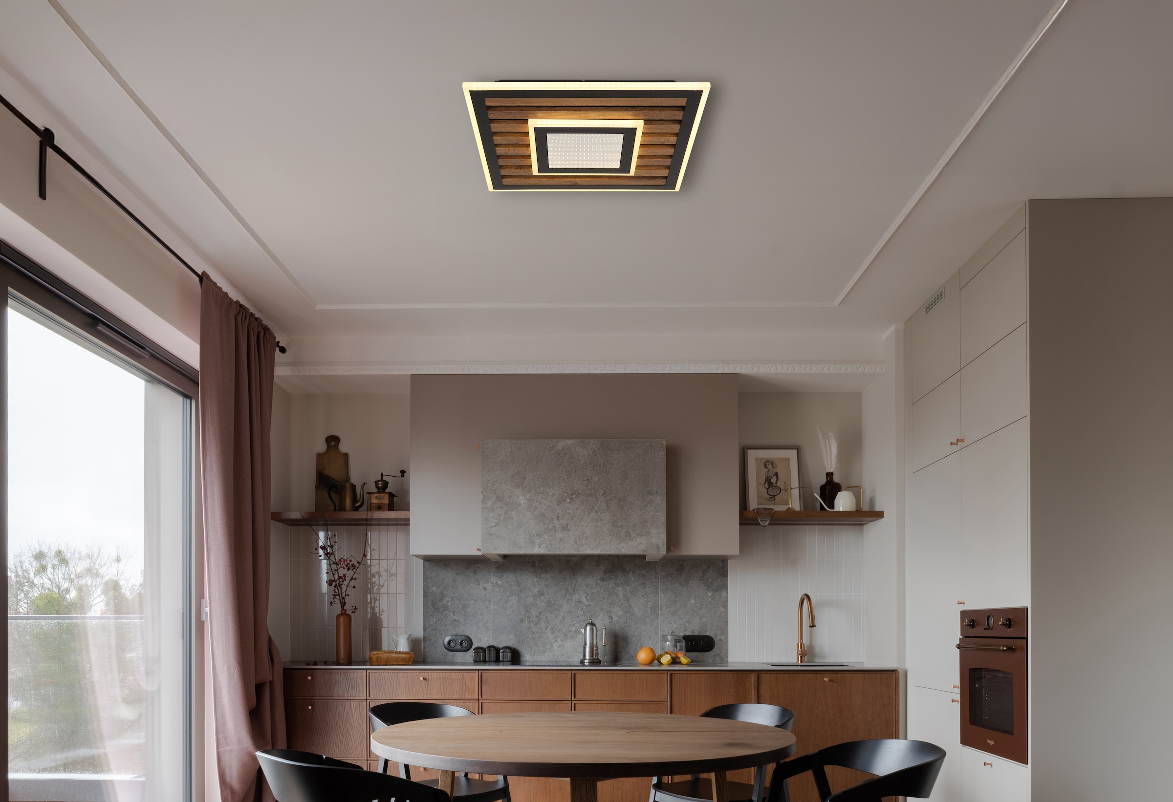 GLOBO LIGHTING LED Deckenleuchte »WOODY«, 1 flammig, Leuchtmittel LED-Modul | LED fest integriert, Memoryfunktion, die deine bevorzugte Einstellung speichert
