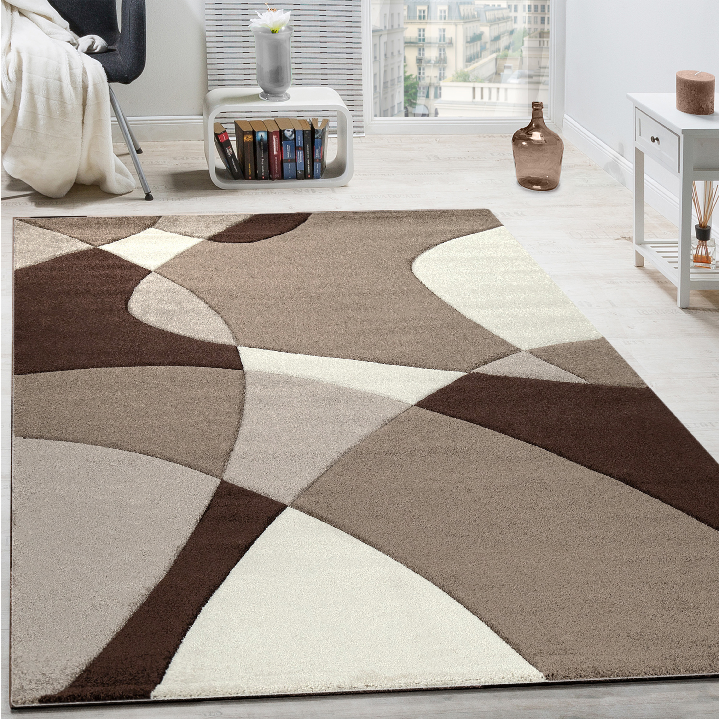 Paco Home Läufer "Diamond 664" rechteckig 16 mm Höhe Teppich-Läufer, Kurzflor, 3D-Design, modernes geometrisches Muster