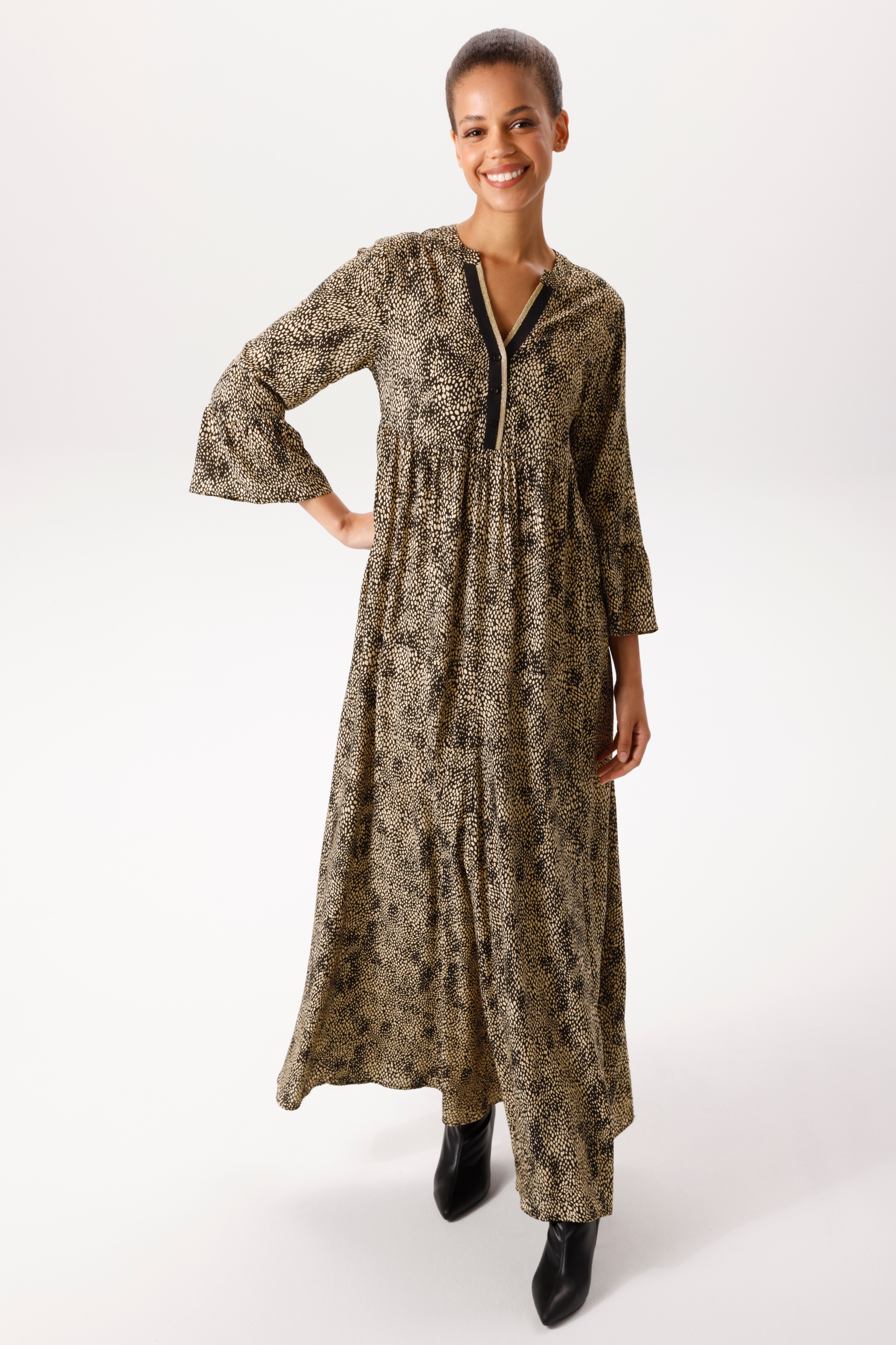 Aniston CASUAL Maxikleid mit grafischen Alloverdruck - NEUE KOLLEKTION
