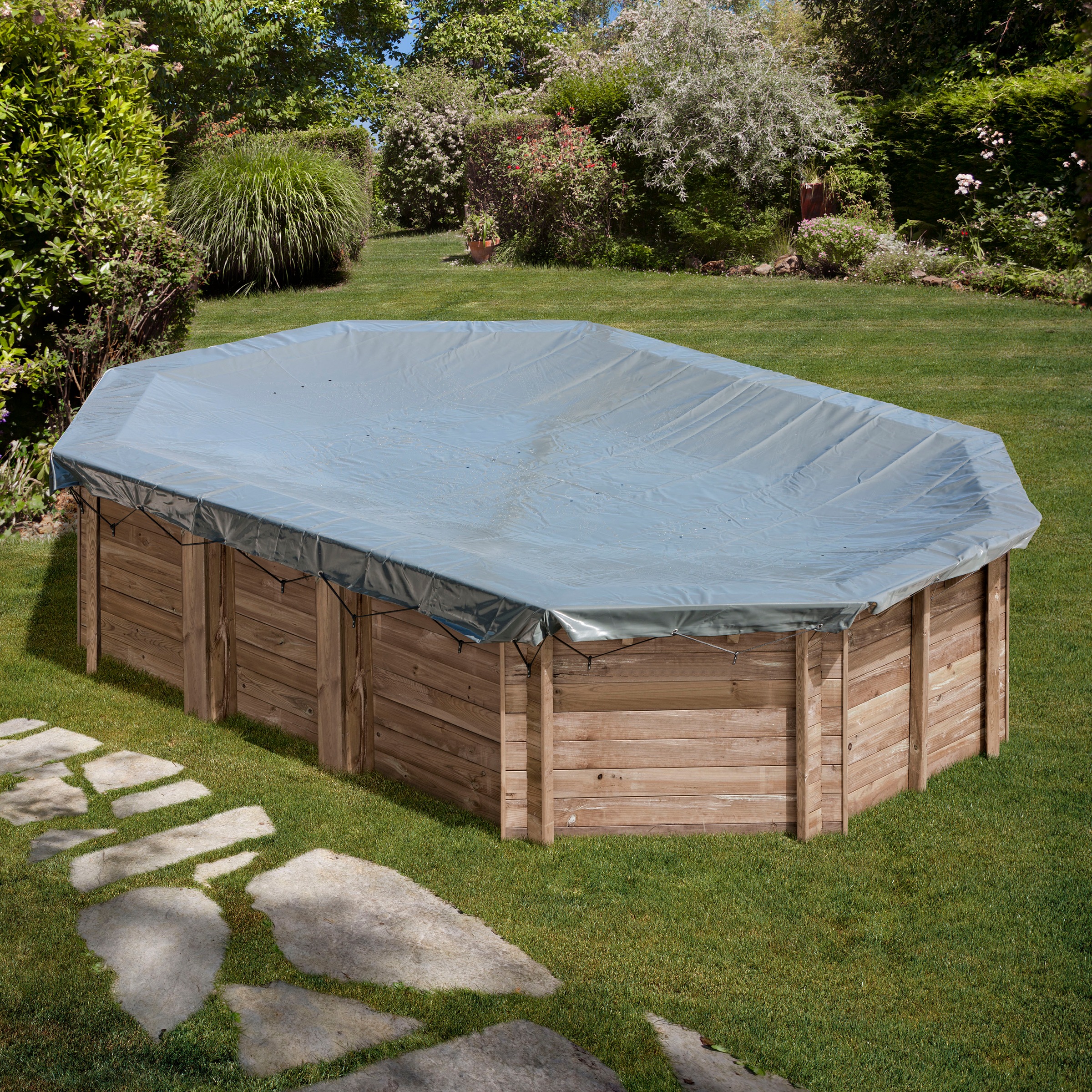 Gre Pool-Abdeckplane Winterabdeckung für Pool Macadamia, BxL: 375x675 cm