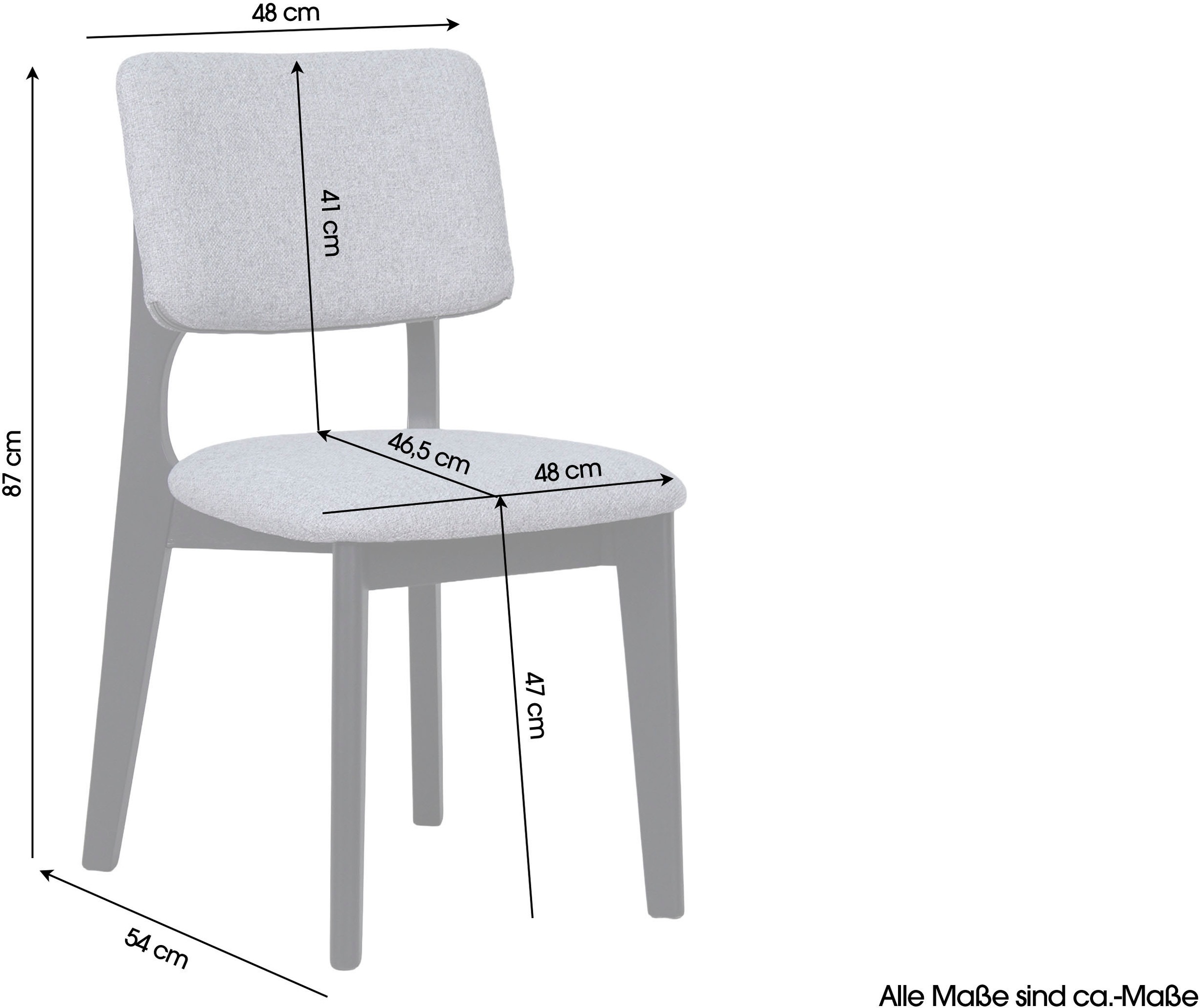 byLIVING Esszimmerstuhl, 2 St., Webstoff