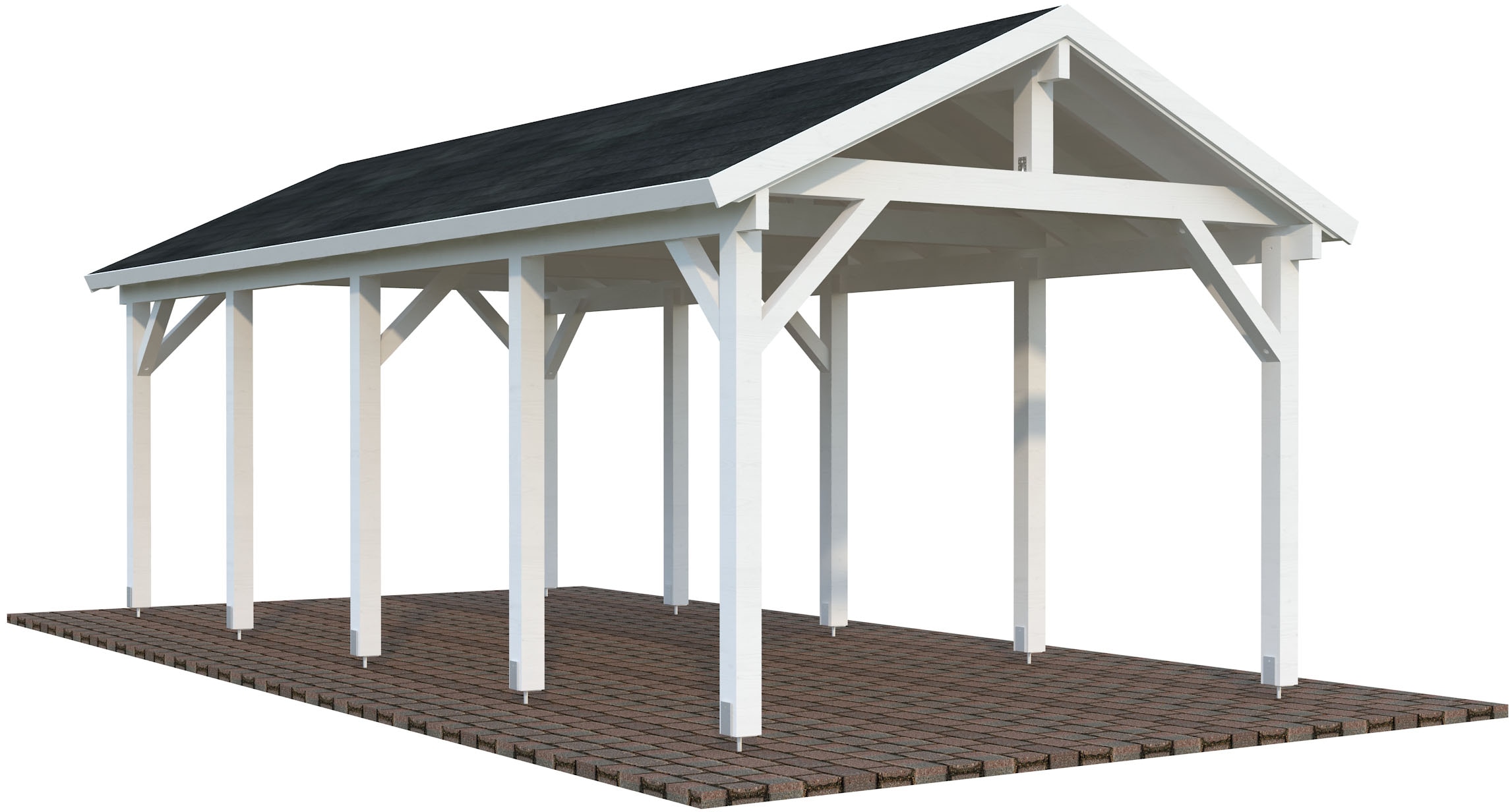 Palmako Einzelcarport "Robert" Massivholz 291 cm weiß/weiß