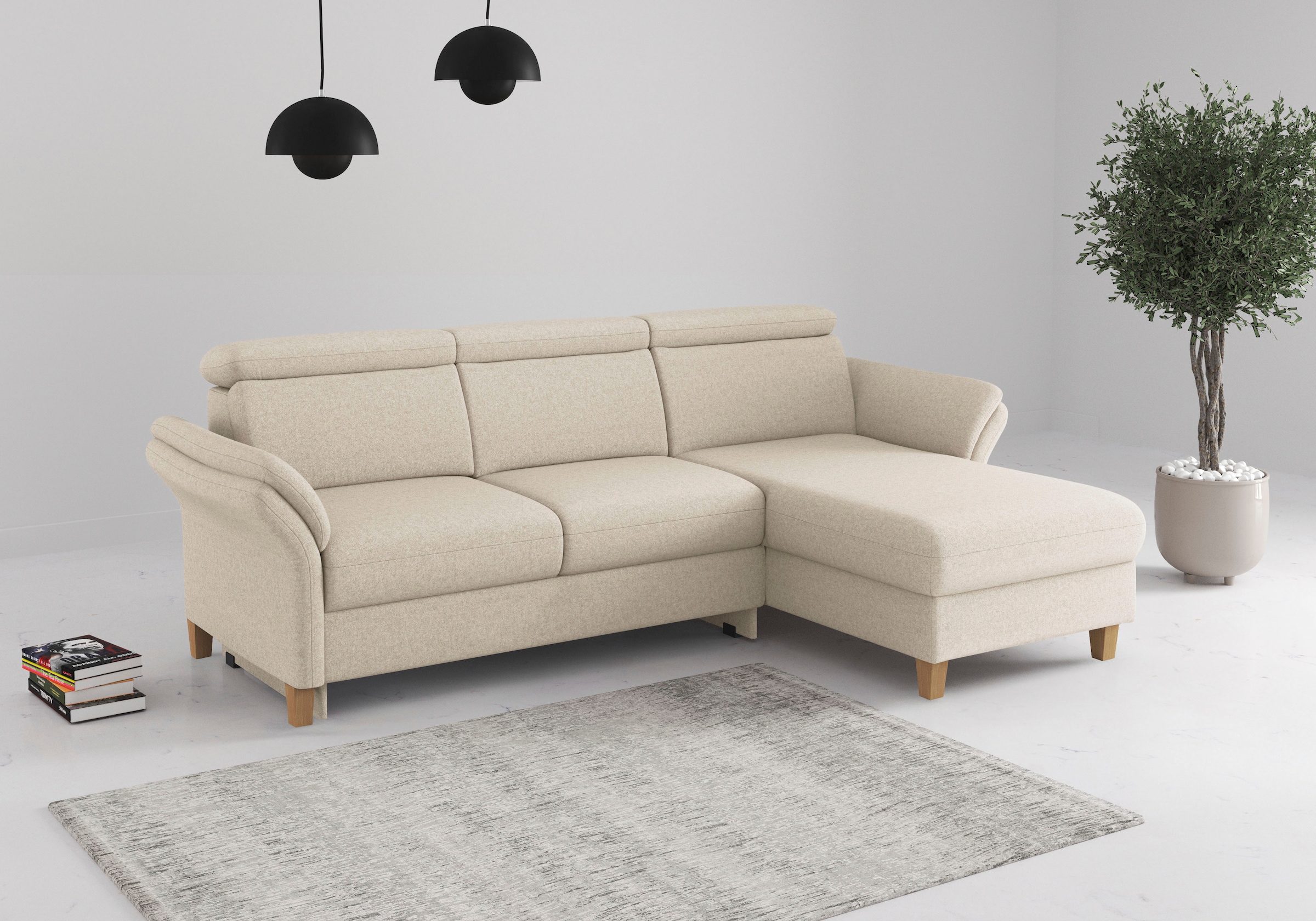OTTO home Ecksofa "Glendale, L-Form" inkl. Kopfteilverstellung, wahlweise mit Vorziehsitz und Bettkasten
