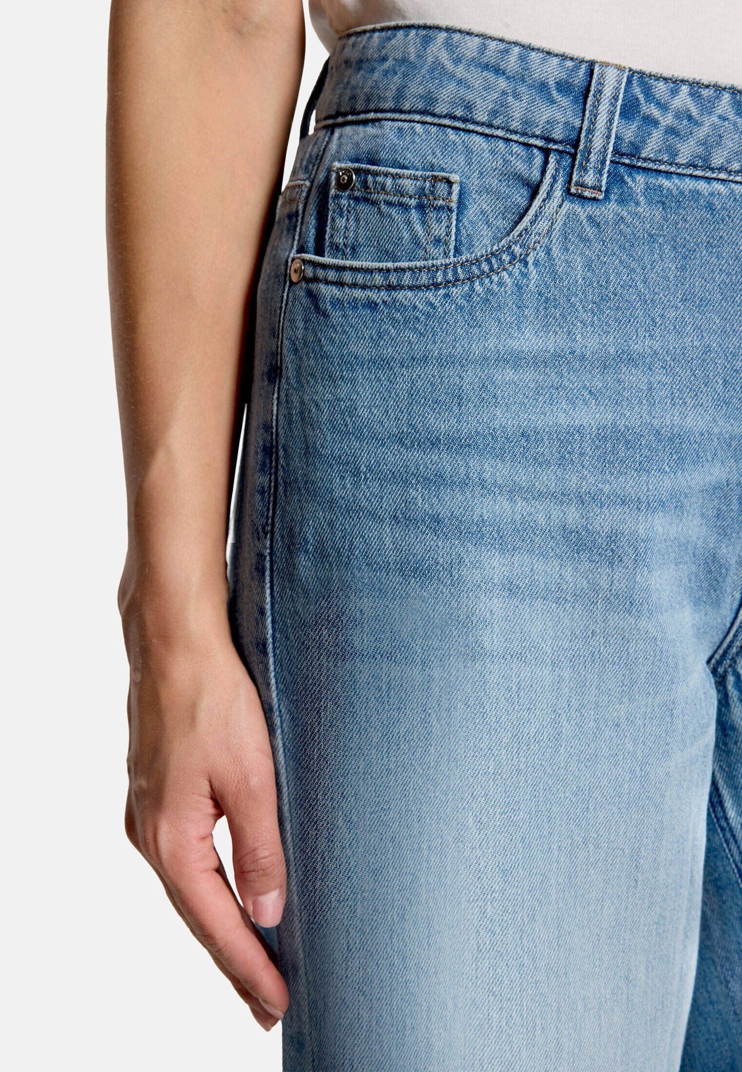 Zero Bequeme Jeans »Damen fit Jeans mit weitem Bein«