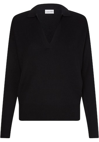 Calvin Klein Curve V-Ausschnitt-Pullover »RIB OPEN NECK m...