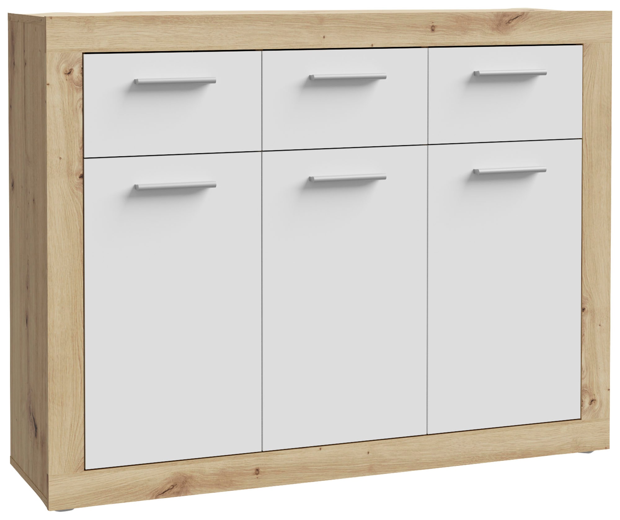 FORTE Sideboard "Baccio", Breite 118 cm, höhe 92 cm, 3 Türen und 3 Schubkästen