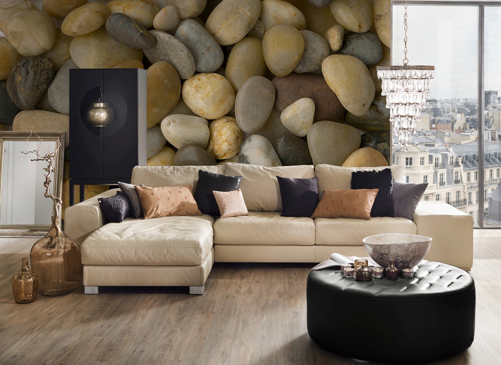 Architects Paper Fototapete »Pebble Stone Mixed«, Vlies, Wand, Schräge