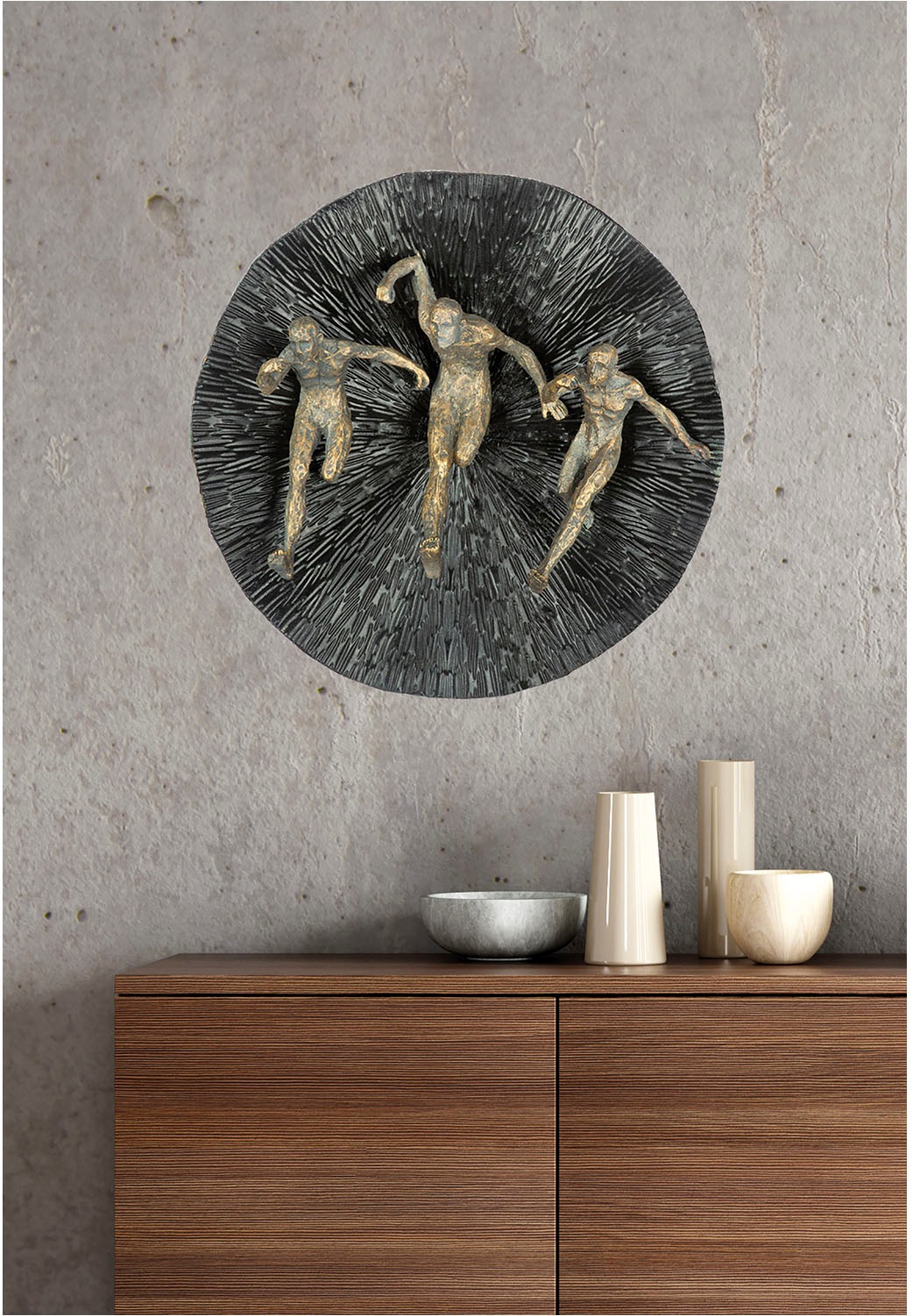 GILDE Wanddekoobjekt "Wandobjekt Runners schwarz H. 13 cm", (1 St.) günstig online kaufen