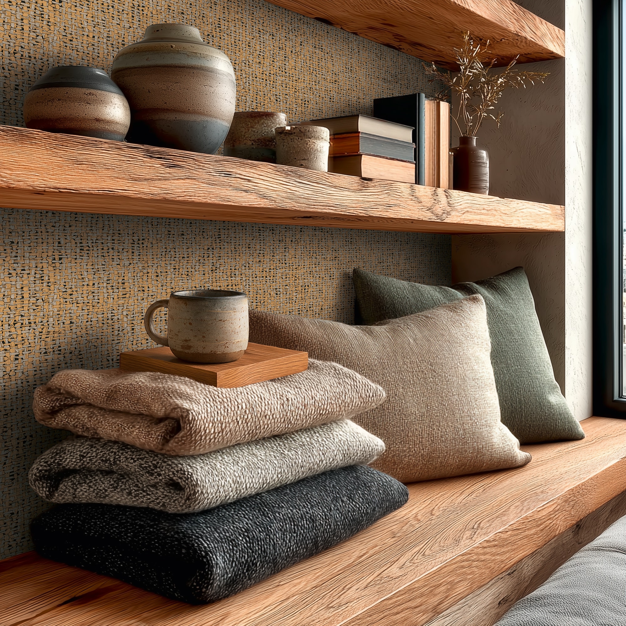 living walls Vliestapete »Vibes & Styles Jan – Stud!o Sense & Surface Vliestapete« Flechtoptik leicht strukturiert Natürliche Flechtoptik mit feiner Struktur und dezentem Glanzeffekt