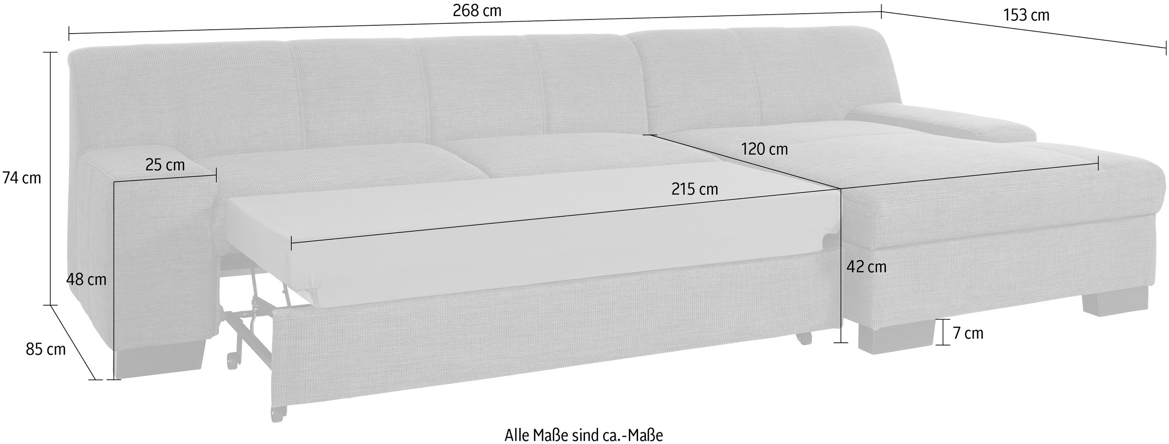 DOMO collection Ecksofa »Norma Top, elegant und modern, flache Armlehnen, komfortabel, L-Form«, wahlweise mit Bettfunktion