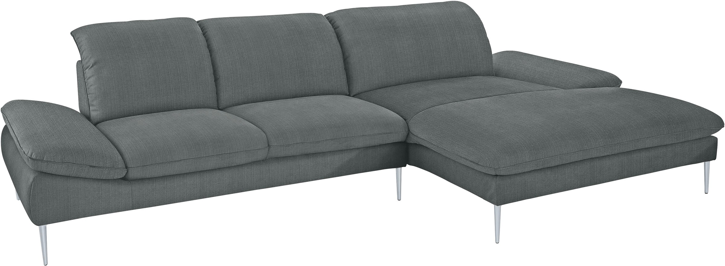 W.SCHILLIG Ecksofa »enjoy&MORE, Designsofa, bequem, zeitlos und elegant, L-Form«, mit Sitztiefenverstellung, Füße silber matt, Breite 340 cm