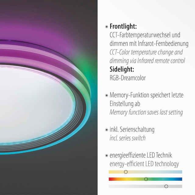 Leuchten Direkt Deckenleuchte »SPHERIC«, 2 flammig-flammig, LED, CCT - über  Fernbedienung, RGB-Rainbow, Infrarot inkl., dimmbar kaufen | BAUR