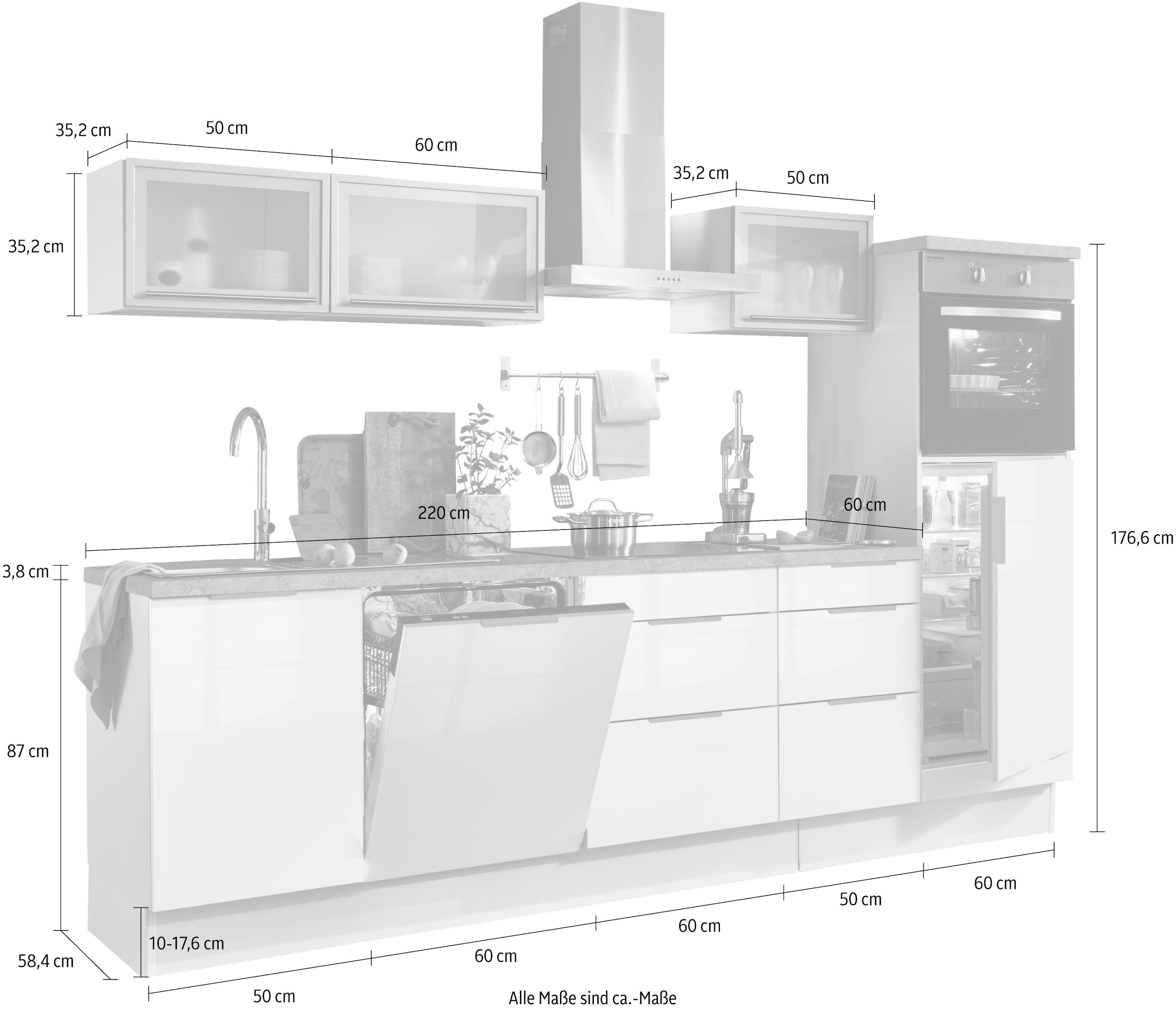 OPTIFIT Küchenzeile »Tara«, ohne E-Geräte, mit Vollauszug und  Soft-Close-Funktion, Breite 280 cm bestellen | BAUR